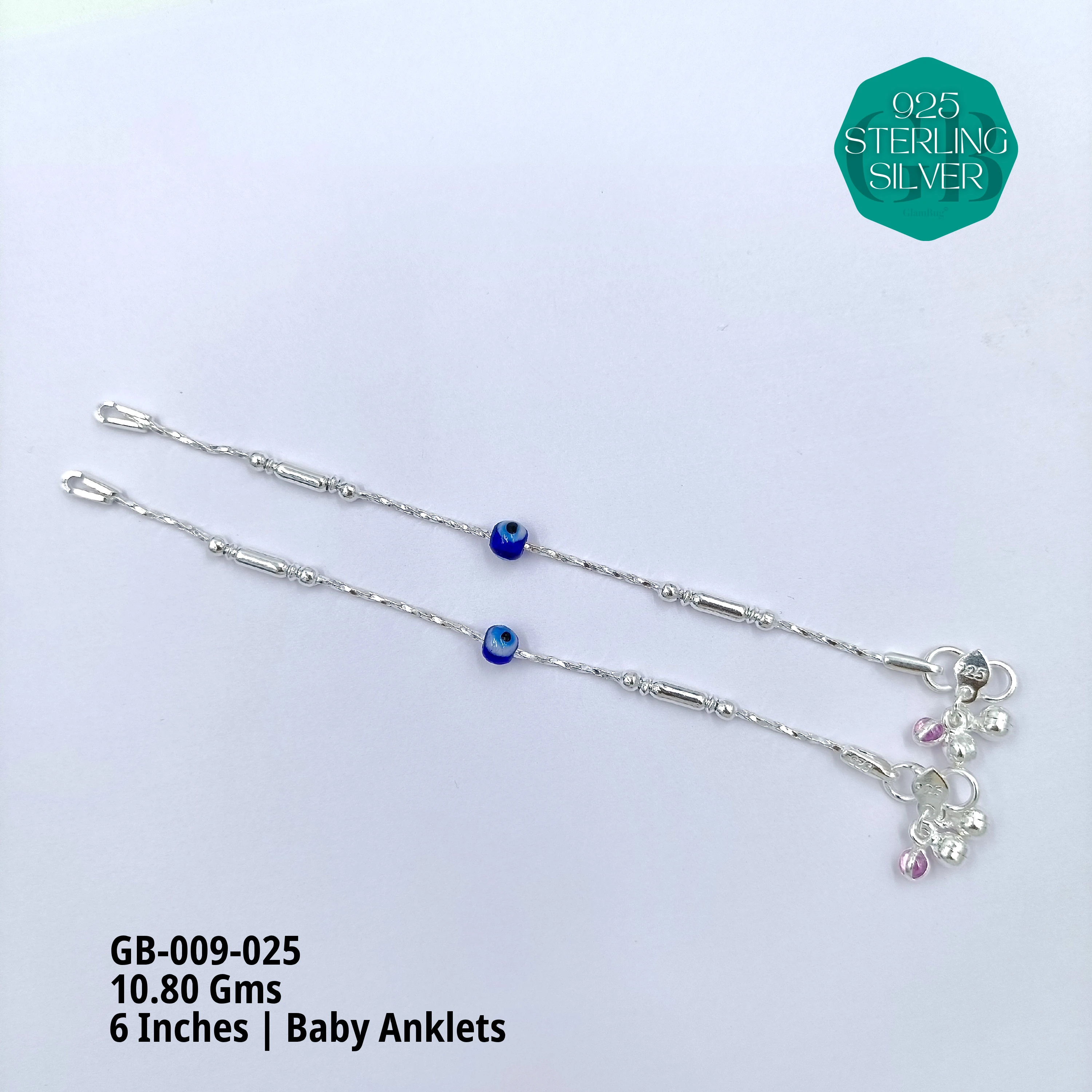 HP BABY ENAMEL ANKLET - Premium 925 Silver Jewellery - SKU: GB-009-025 - Hyderabad Silver Importers