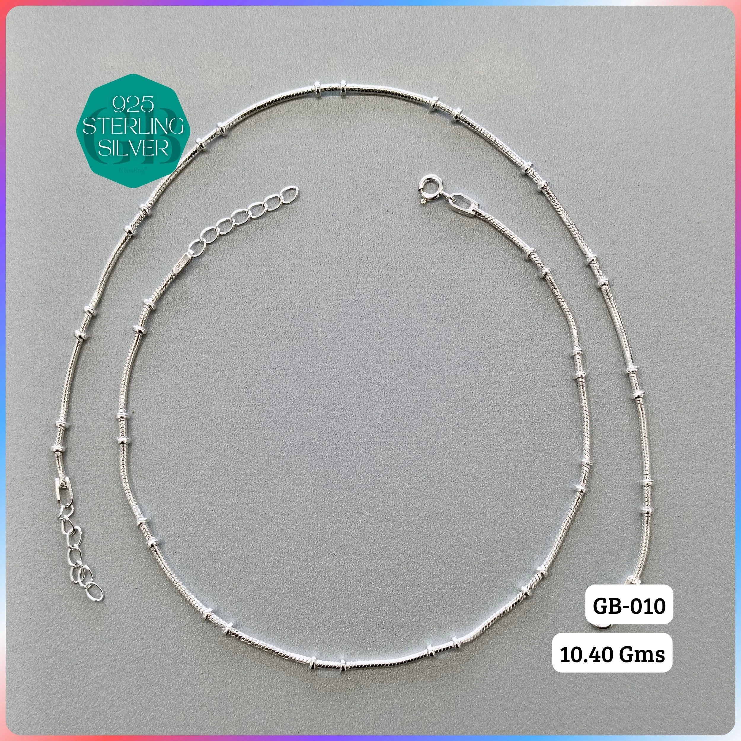 FANCY NICE ANKLETS - Premium 925 Silver Jewellery - SKU: GB-010-002 - Hyderabad Silver Importers