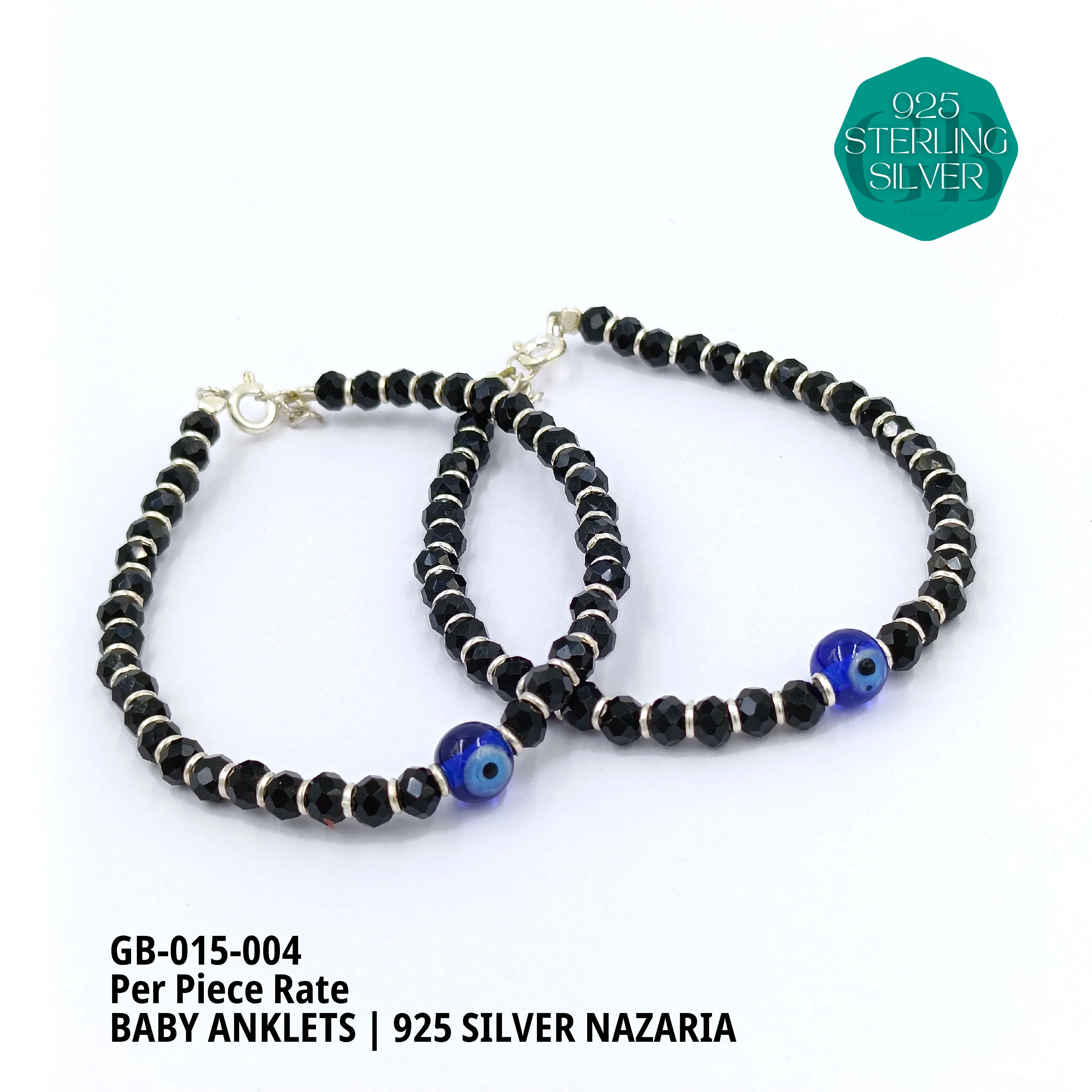 NAZARIA ANKLETS (PER PIECE) - Premium 925 Silver Jewellery - SKU: GB-015-004 - Hyderabad Silver Importers