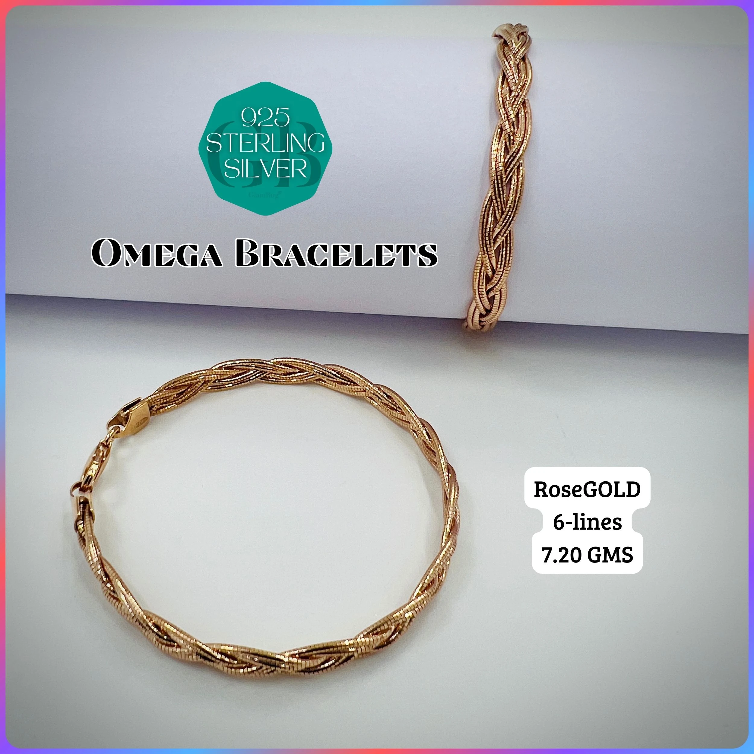 ITALY OMEGA BRACELETS - Premium 925 Silver Jewellery - SKU: GB-019-001 - Hyderabad Silver Importers