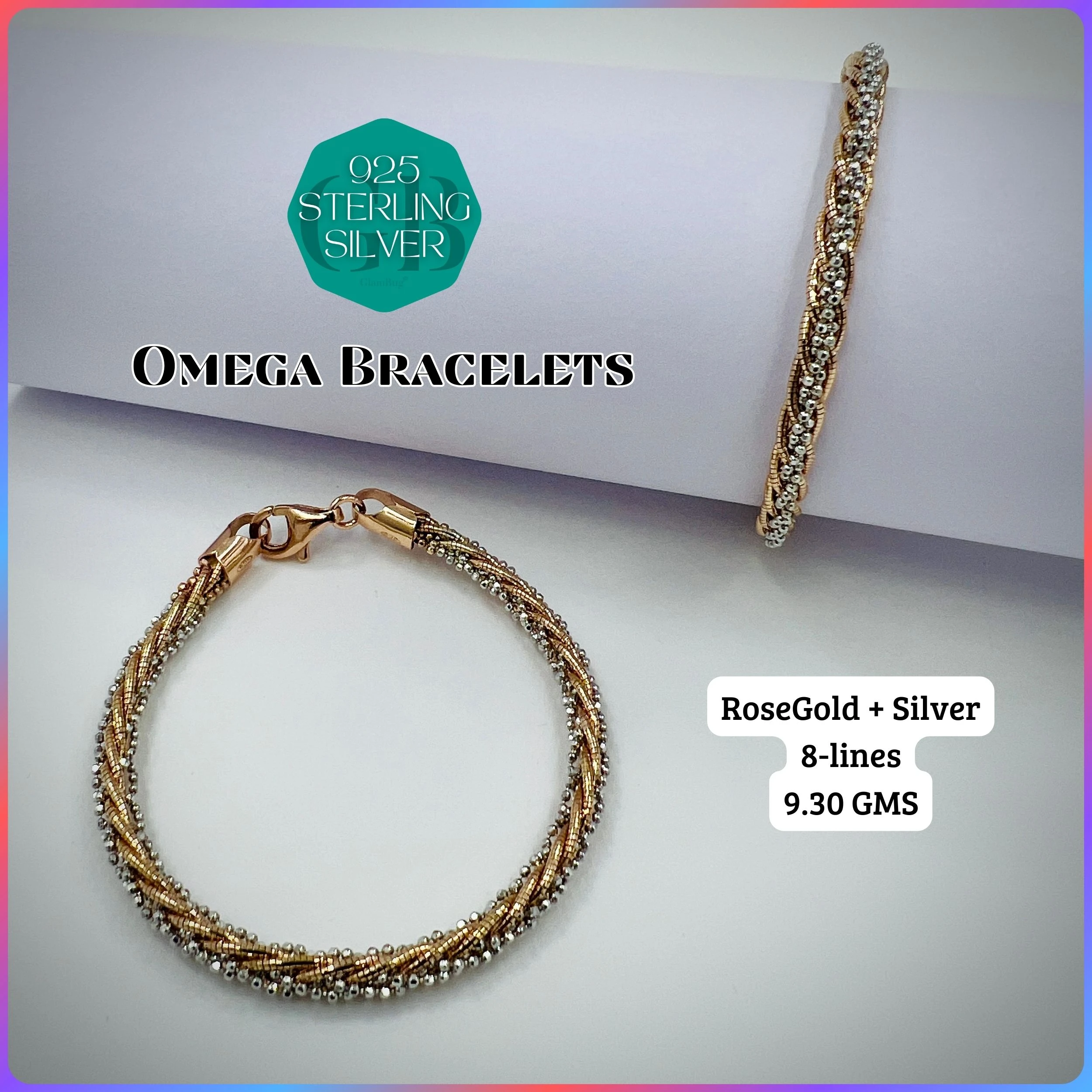 ITALY OMEGA BRACELETS - Premium 925 Silver Jewellery - SKU: GB-019-006 - Hyderabad Silver Importers