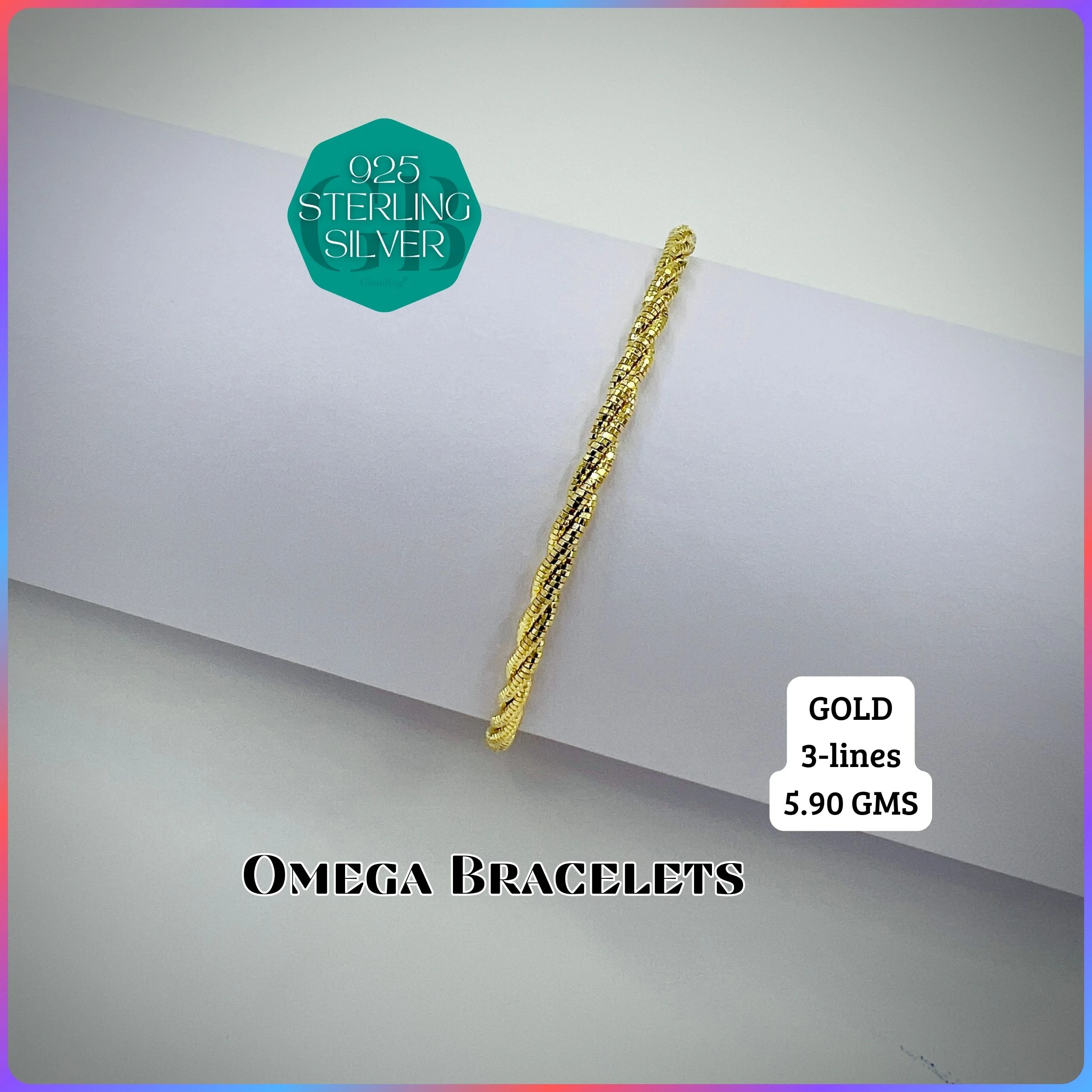 ITALY OMEGA BRACELETS - Premium 925 Silver Jewellery - SKU: GB-019-013 - Hyderabad Silver Importers