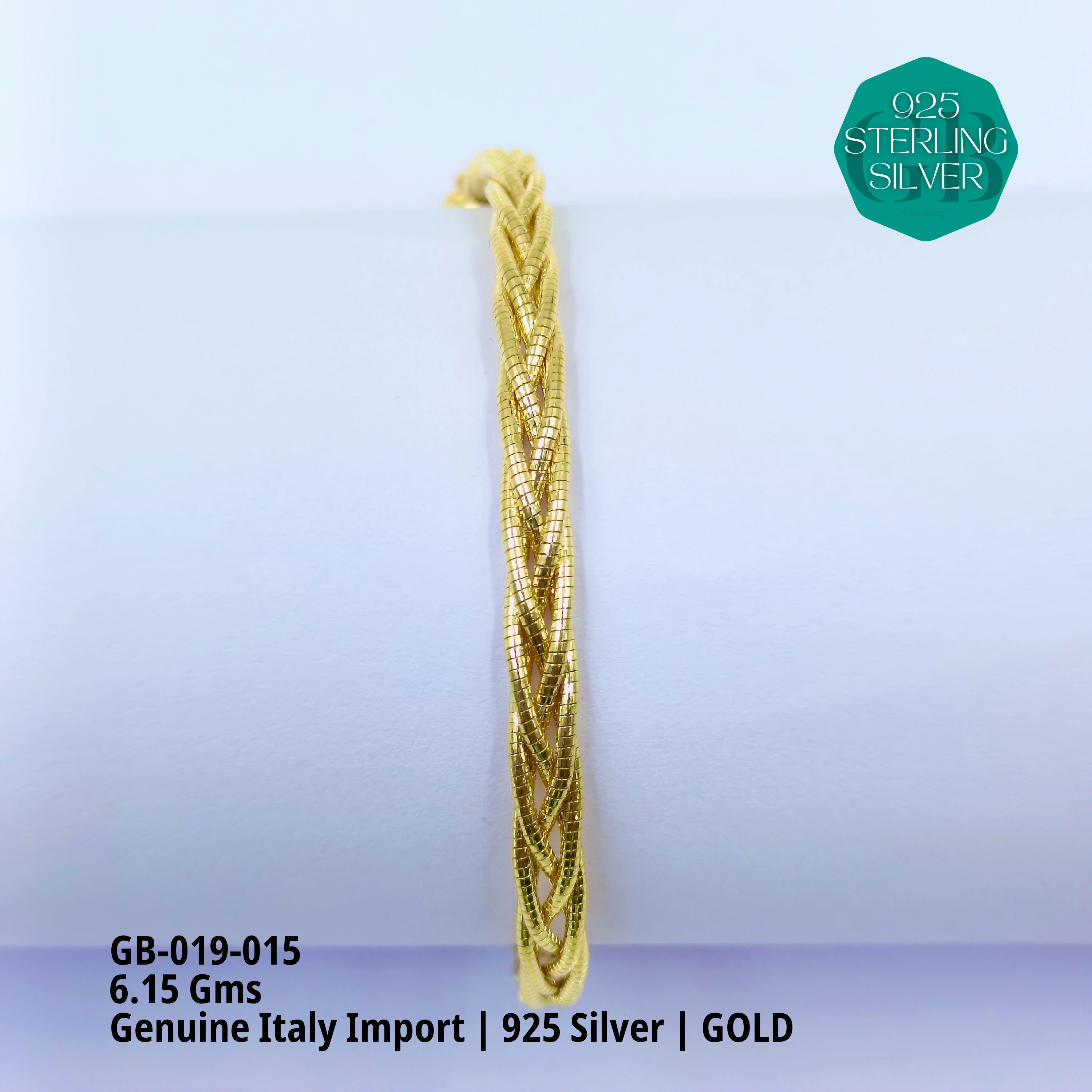 ITALY OMEGA BRACELETS - Premium 925 Silver Jewellery - SKU: GB-019-015 - Hyderabad Silver Importers