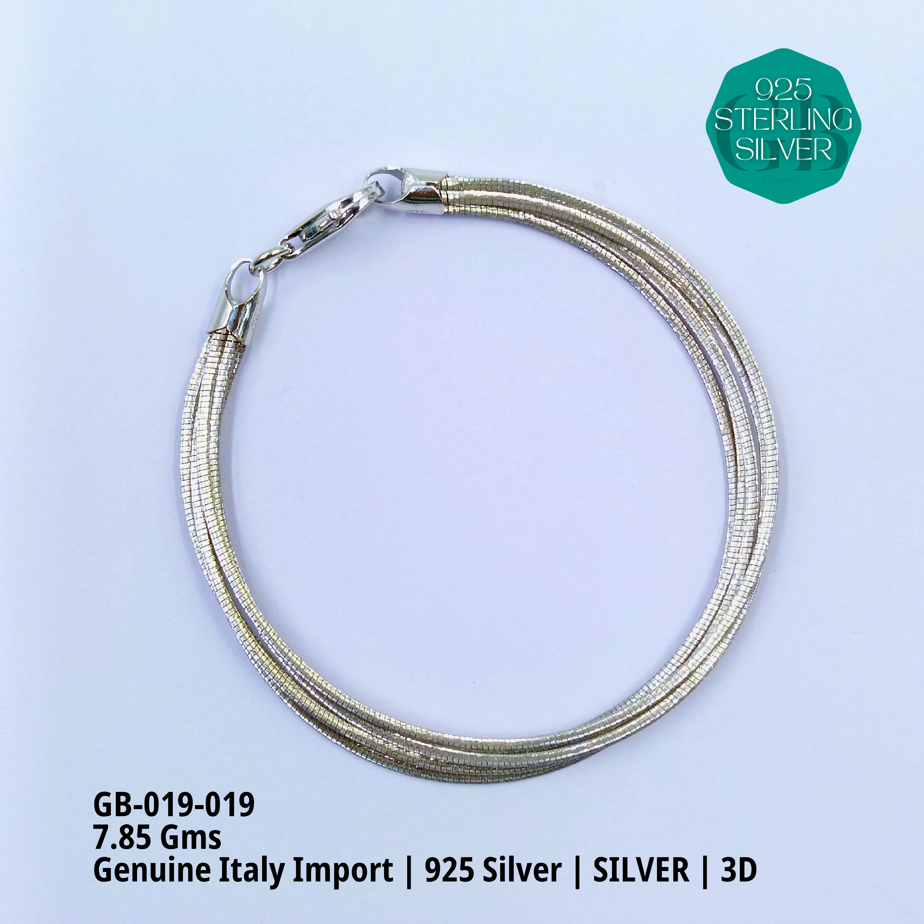 ITALY OMEGA BRACELETS - Premium 925 Silver Jewellery - SKU: GB-019-019 - Hyderabad Silver Importers