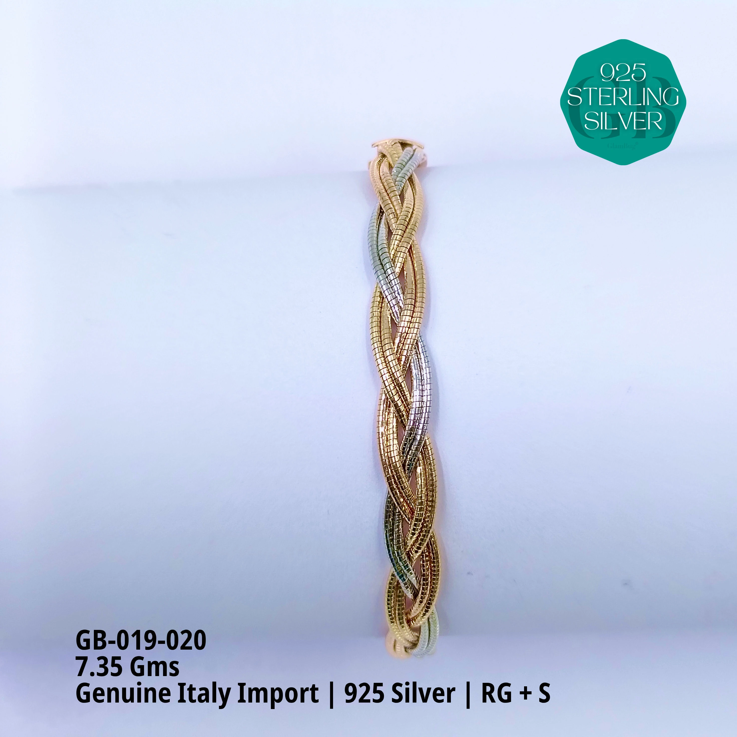 ITALY OMEGA BRACELETS - Premium 925 Silver Jewellery - SKU: GB-019-020 - Hyderabad Silver Importers