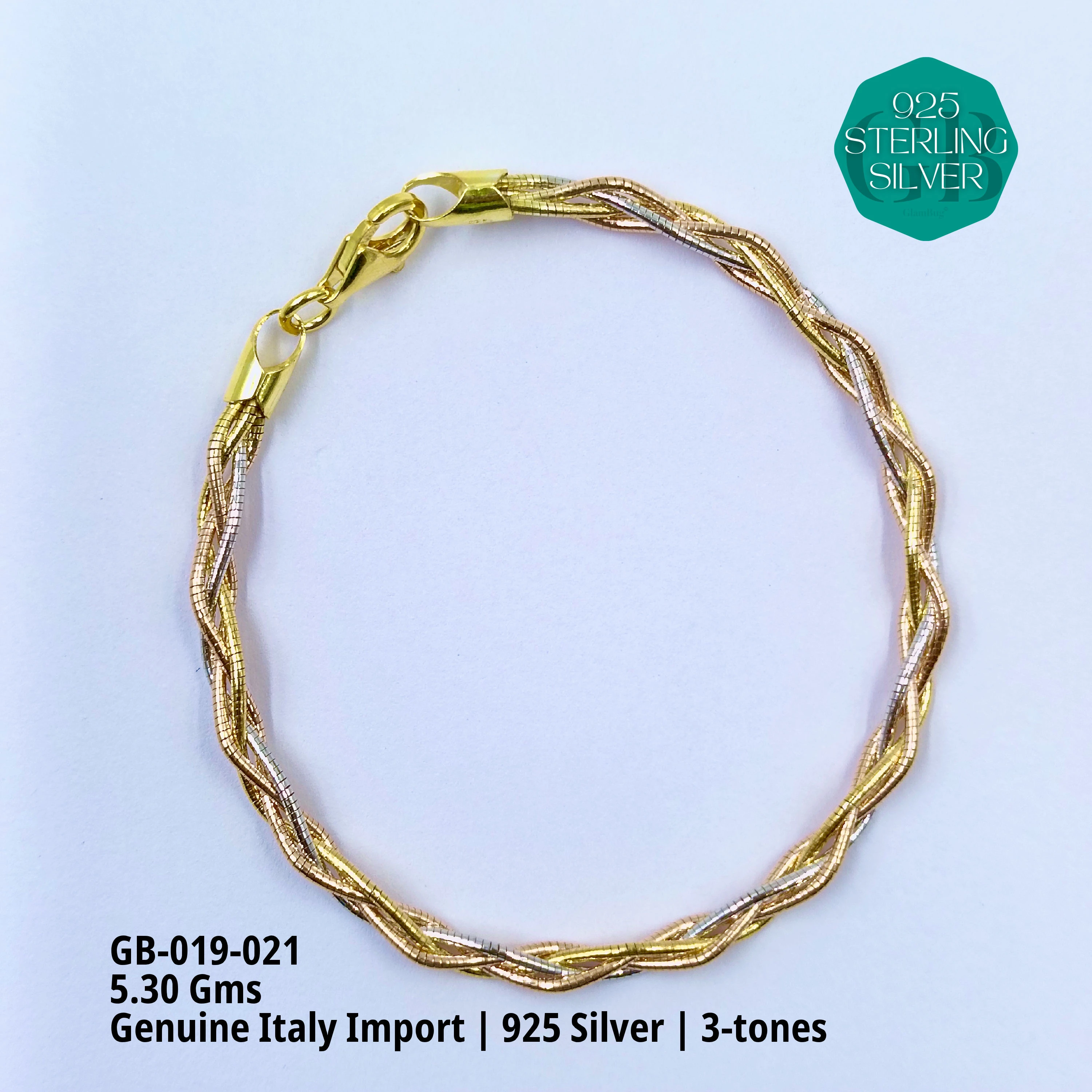 ITALY OMEGA BRACELETS - Premium 925 Silver Jewellery - SKU: GB-019-021 - Hyderabad Silver Importers