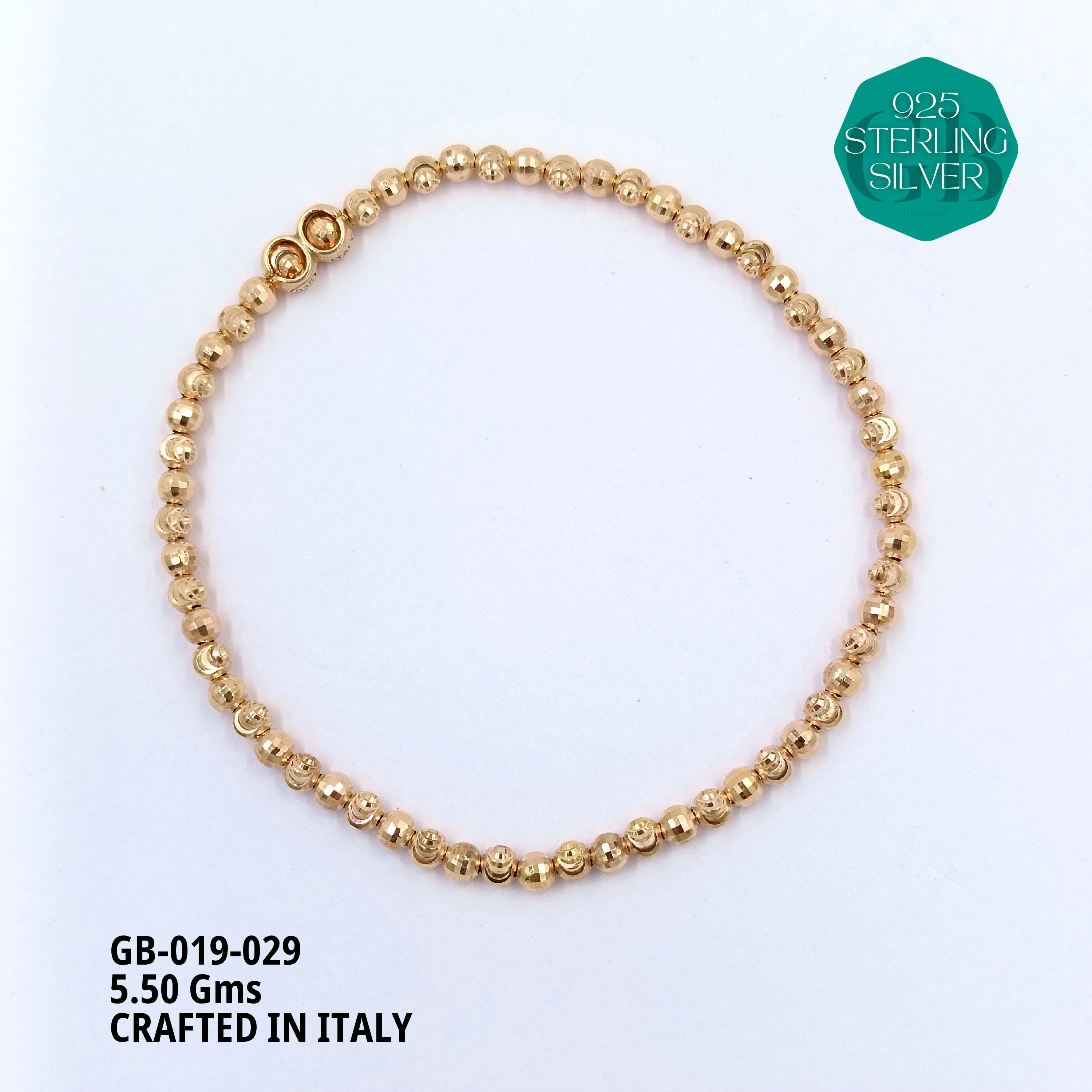 ITALY OMEGA BRACELETS - Premium 925 Silver Jewellery - SKU: GB-019-029 - Hyderabad Silver Importers
