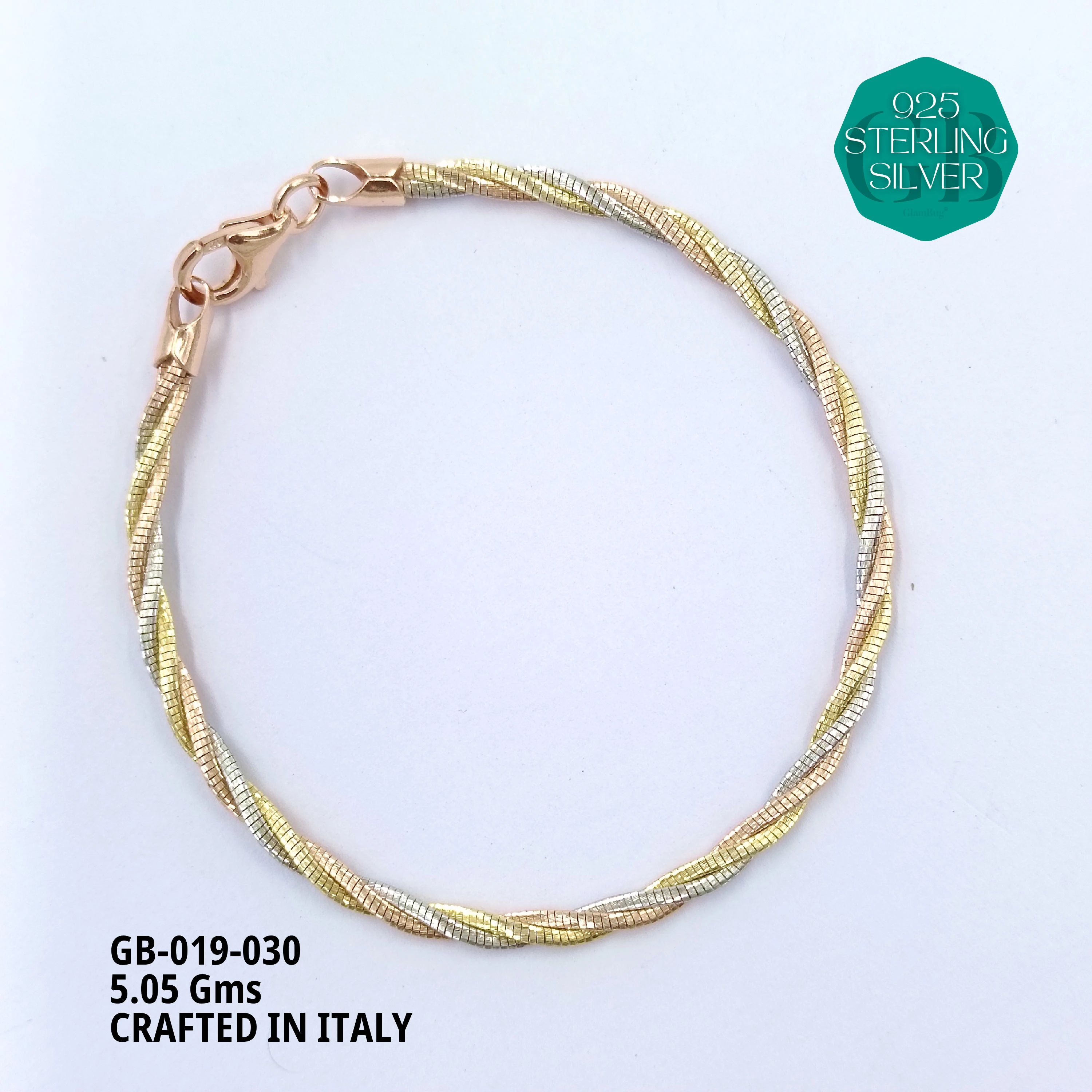 ITALY OMEGA BRACELETS - Premium 925 Silver Jewellery - SKU: GB-019-030 - Hyderabad Silver Importers