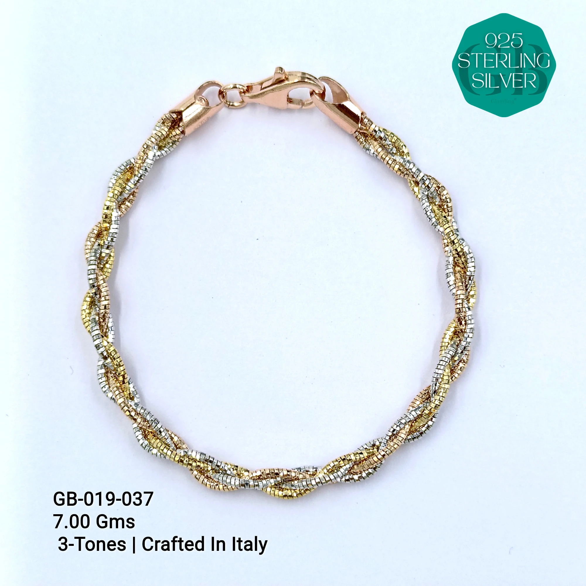 ITALY OMEGA BRACELETS - Premium 925 Silver Jewellery - SKU: GB-019-037 - Hyderabad Silver Importers