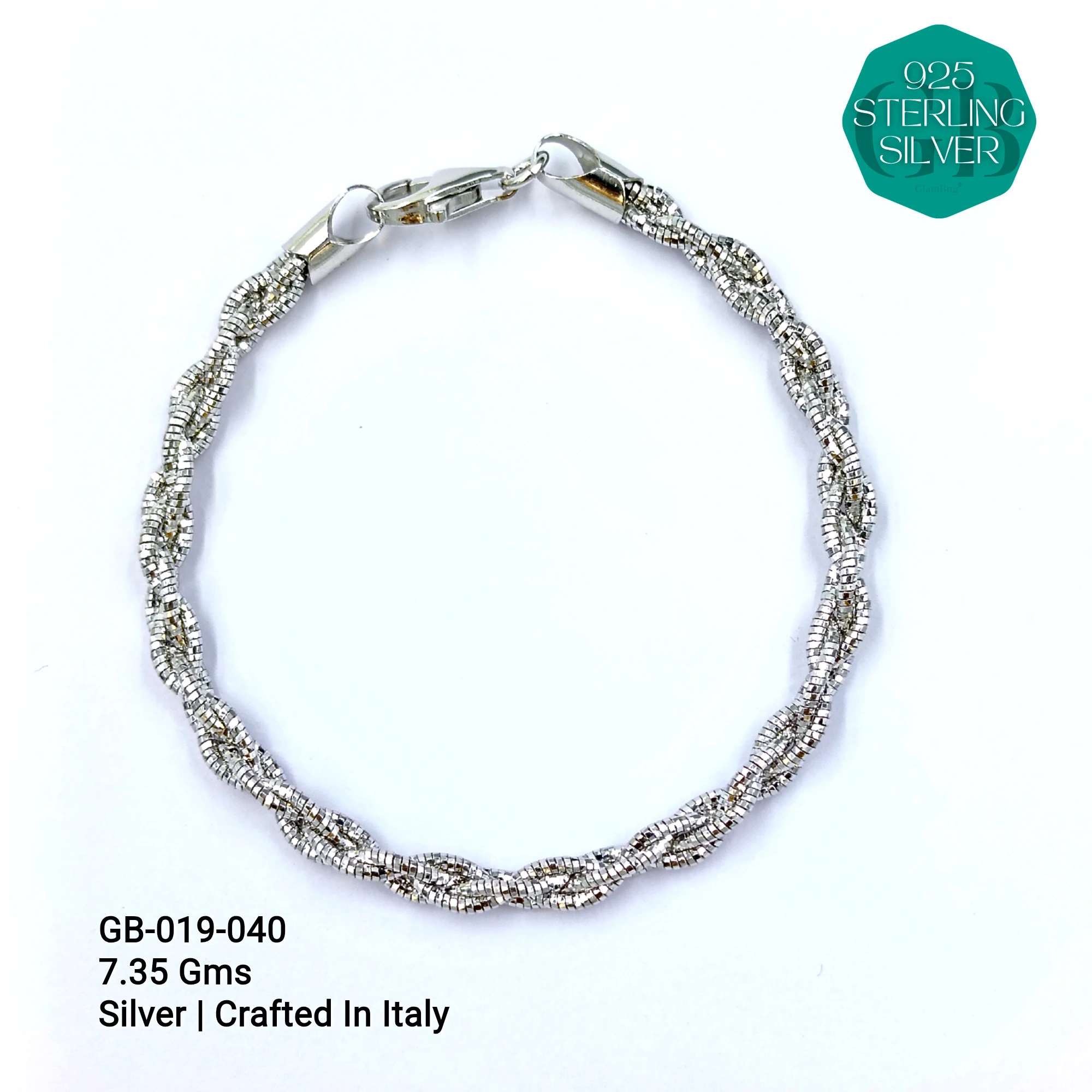 ITALY OMEGA BRACELETS - Premium 925 Silver Jewellery - SKU: GB-019-040 - Hyderabad Silver Importers