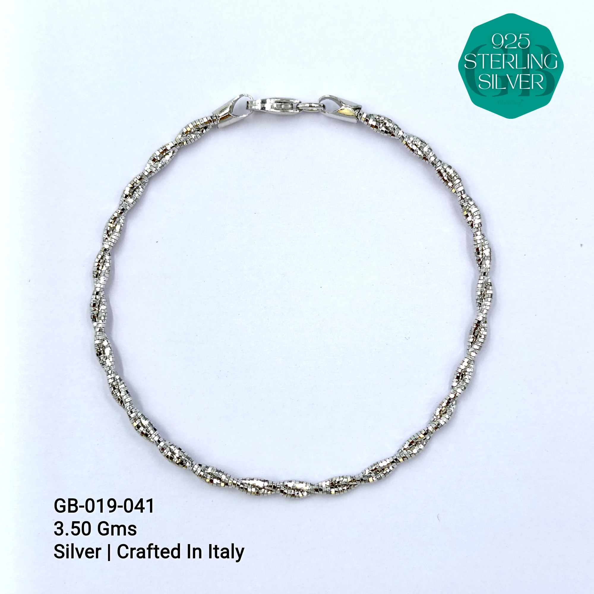ITALY OMEGA BRACELETS - Premium 925 Silver Jewellery - SKU: GB-019-041 - Hyderabad Silver Importers