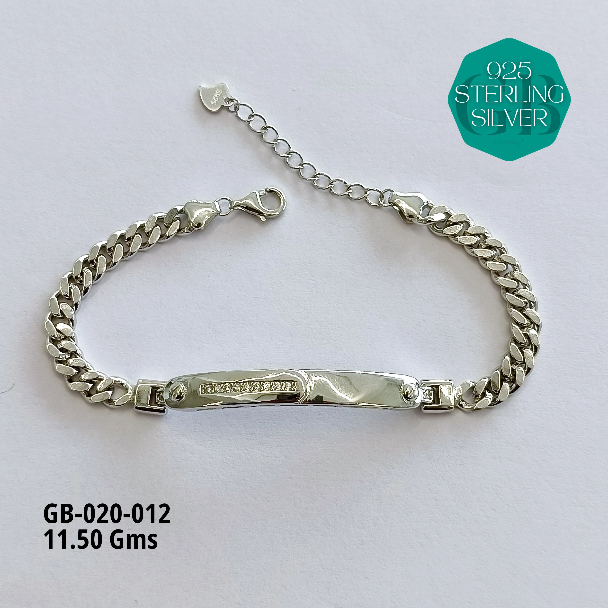 CZ FANCY BRACELETS - 6gms - Premium 925 Silver Jewellery - SKU: GB-020-012 - Hyderabad Silver Importers