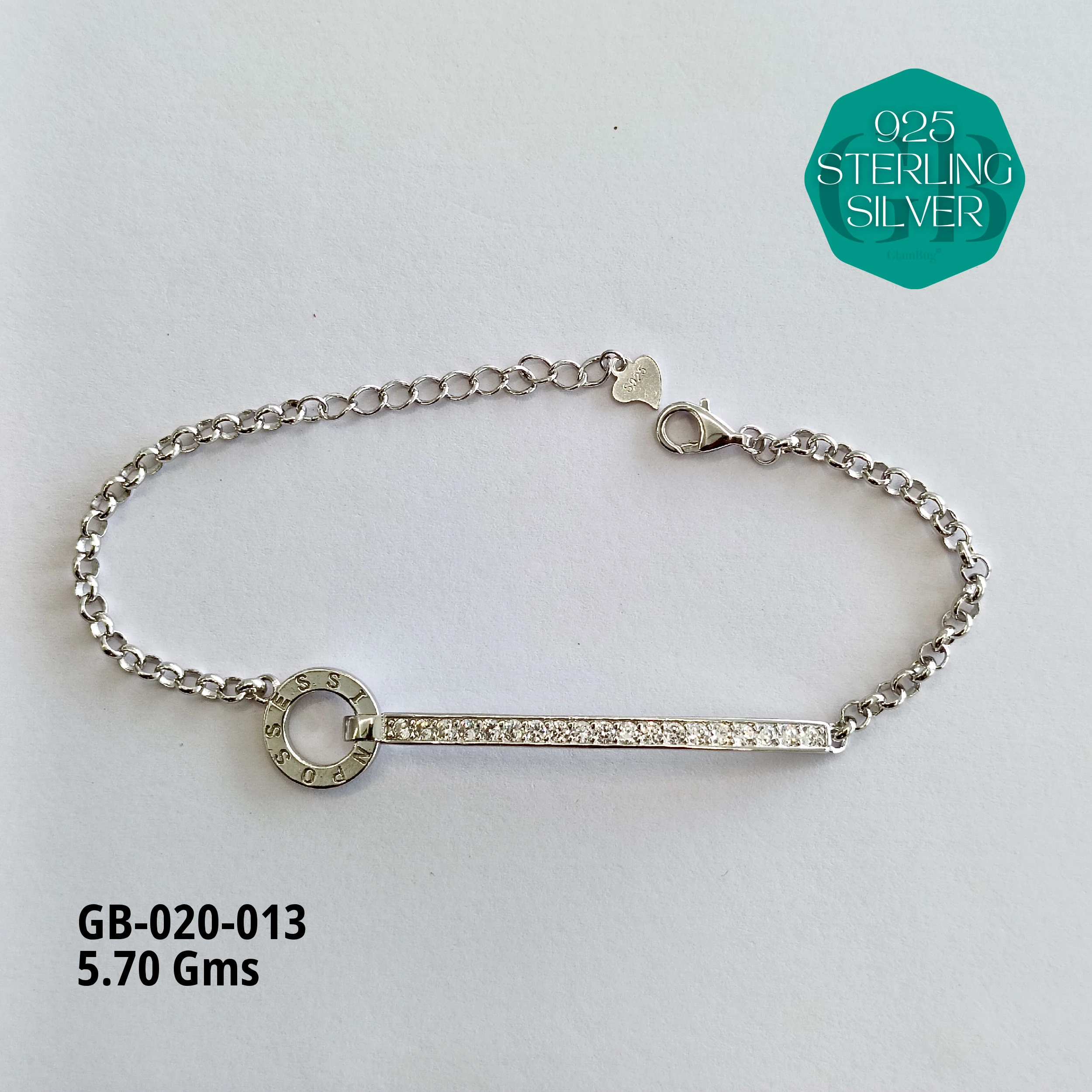CZ FANCY BRACELETS - 6gms - Premium 925 Silver Jewellery - SKU: GB-020-013 - Hyderabad Silver Importers
