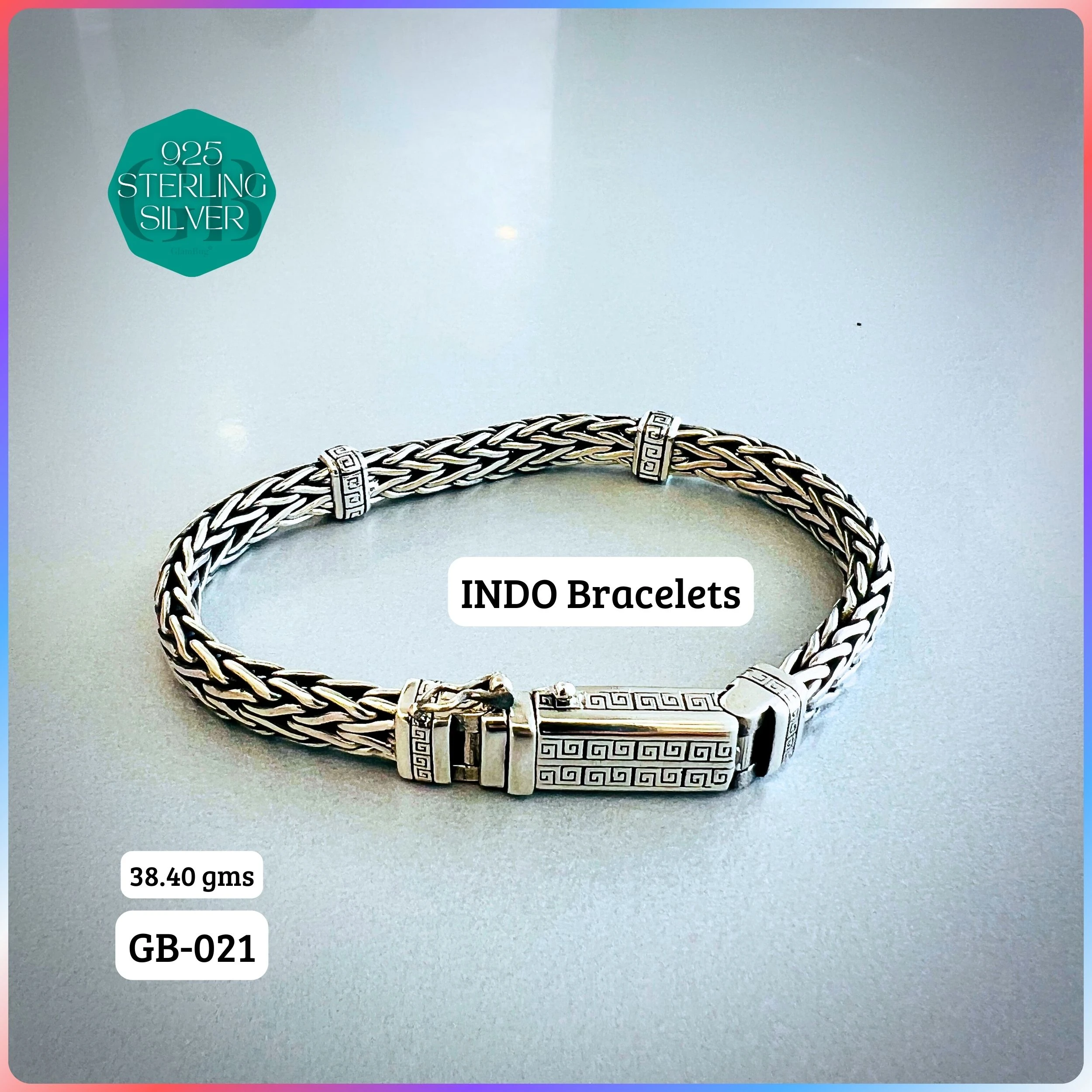 INDO BRACELETS - Premium 925 Silver Jewellery - SKU: GB-021-004 - Hyderabad Silver Importers