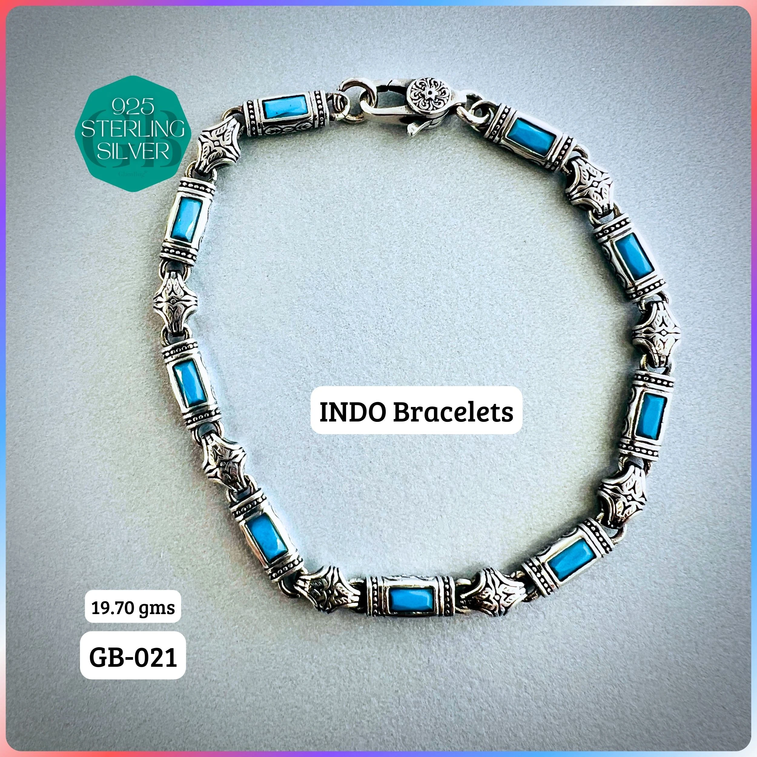 INDO BRACELETS - Premium 925 Silver Jewellery - SKU: GB-021-006 - Hyderabad Silver Importers