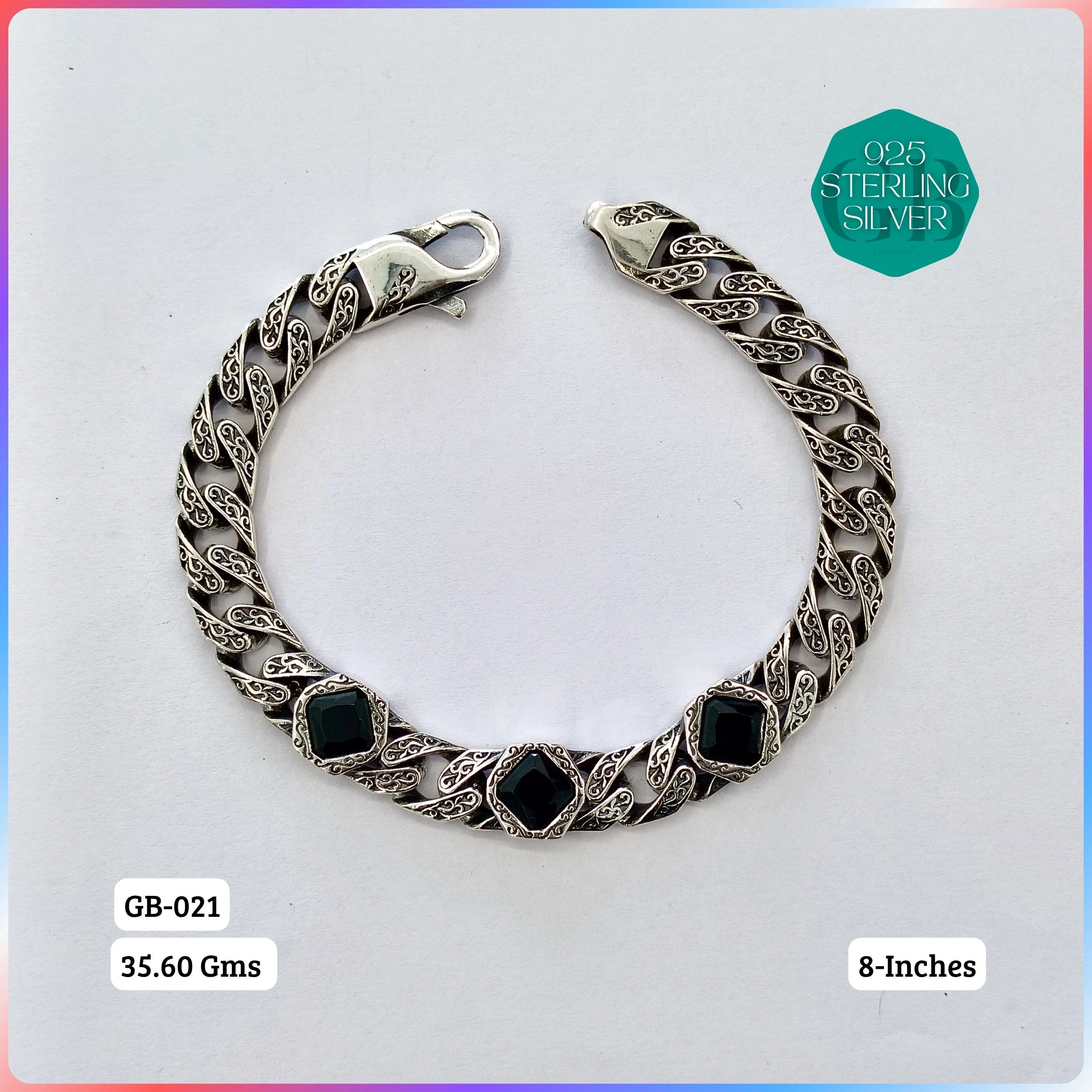 INDO BRACELETS - Premium 925 Silver Jewellery - SKU: GB-021-016 - Hyderabad Silver Importers