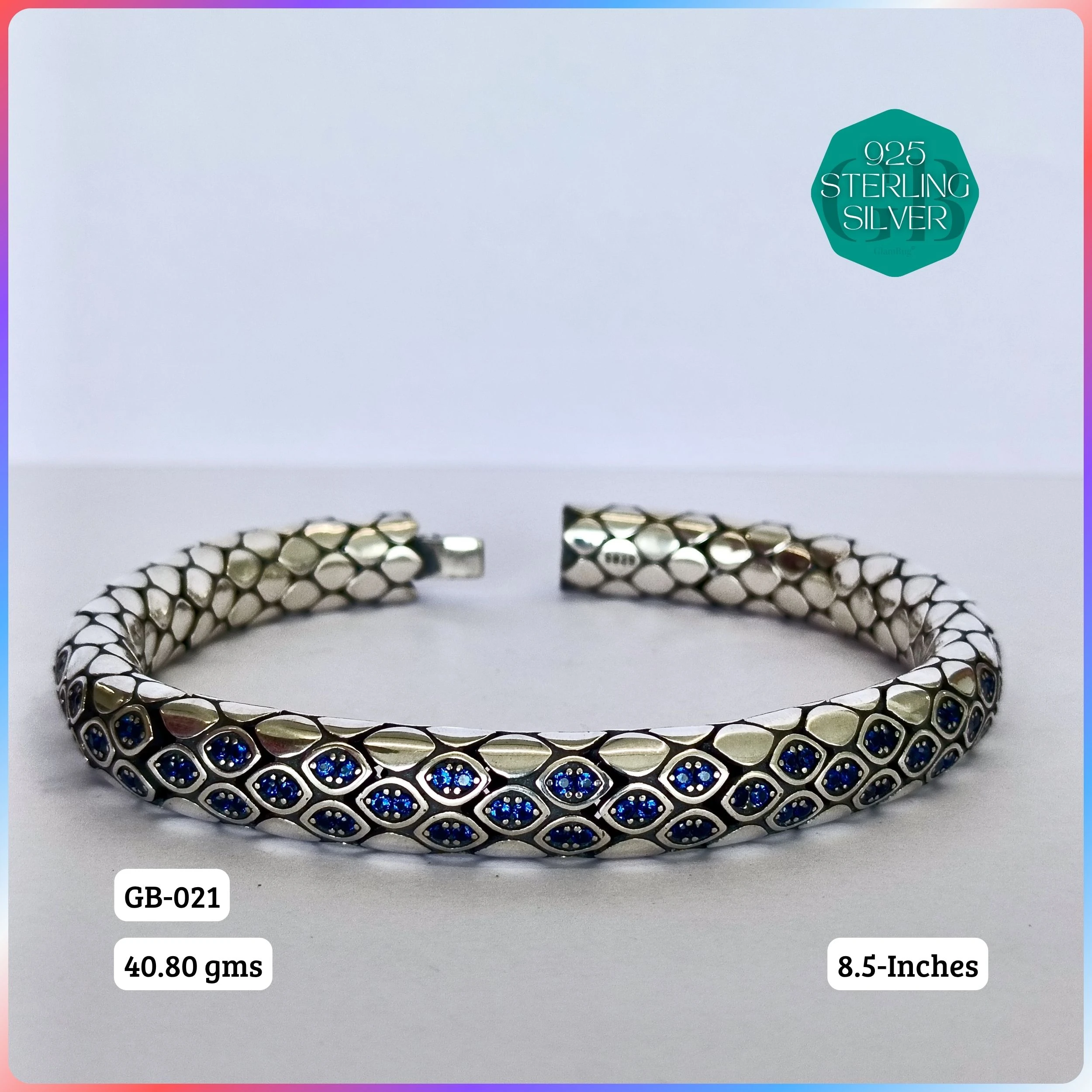 INDO BRACELETS - Premium 925 Silver Jewellery - SKU: GB-021-018 - Hyderabad Silver Importers