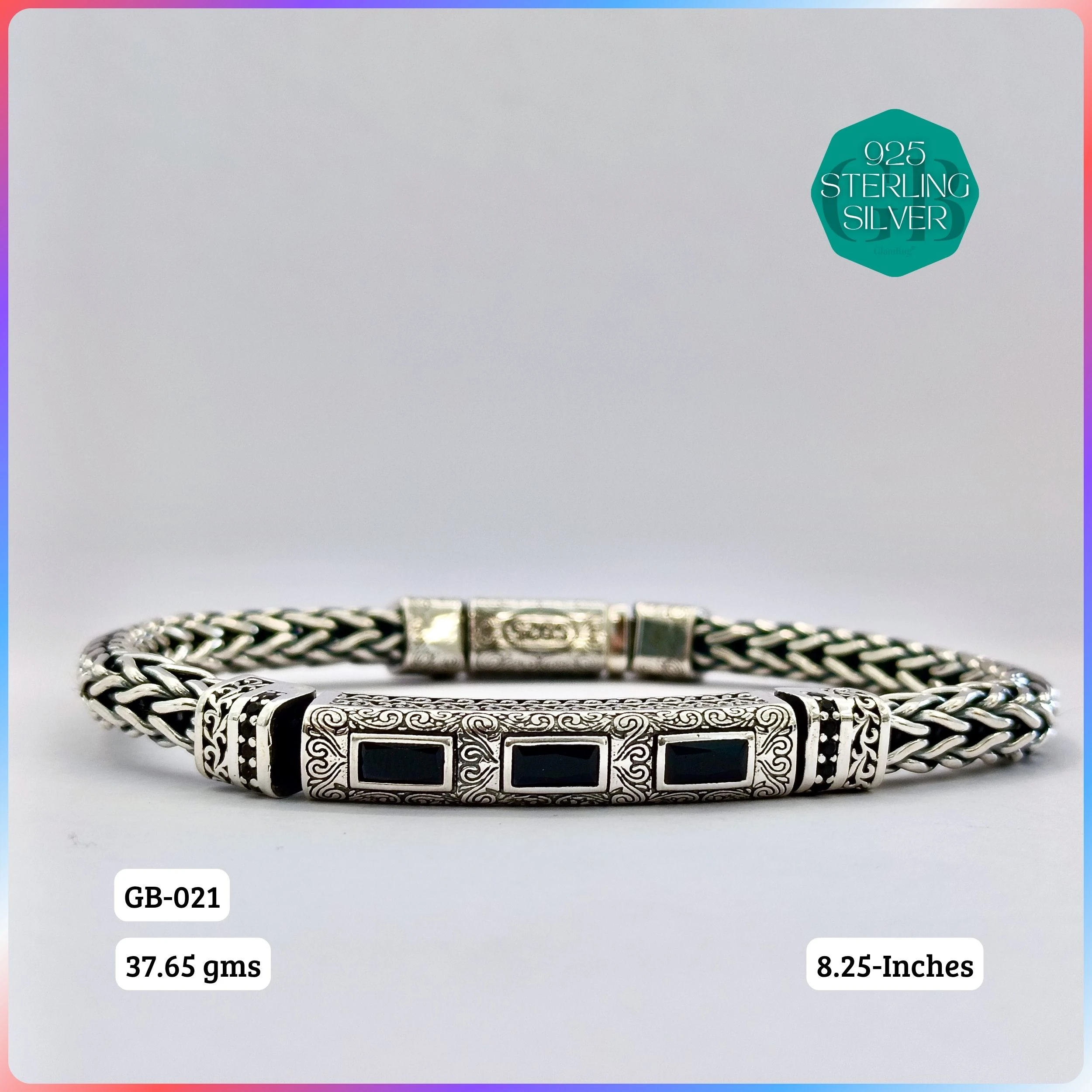 INDO BRACELETS - Premium 925 Silver Jewellery - SKU: GB-021-020 - Hyderabad Silver Importers
