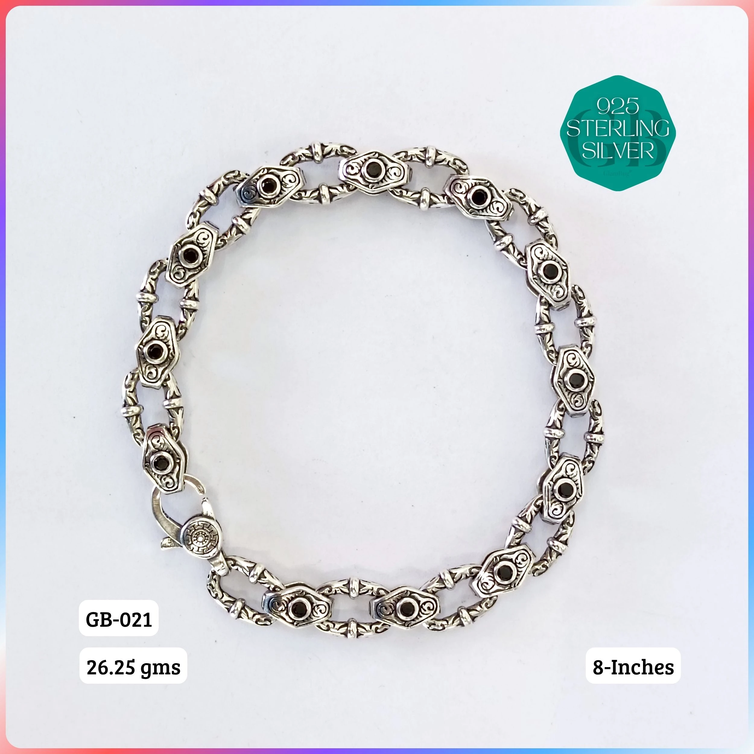INDO BRACELETS - Premium 925 Silver Jewellery - SKU: GB-021-023 - Hyderabad Silver Importers