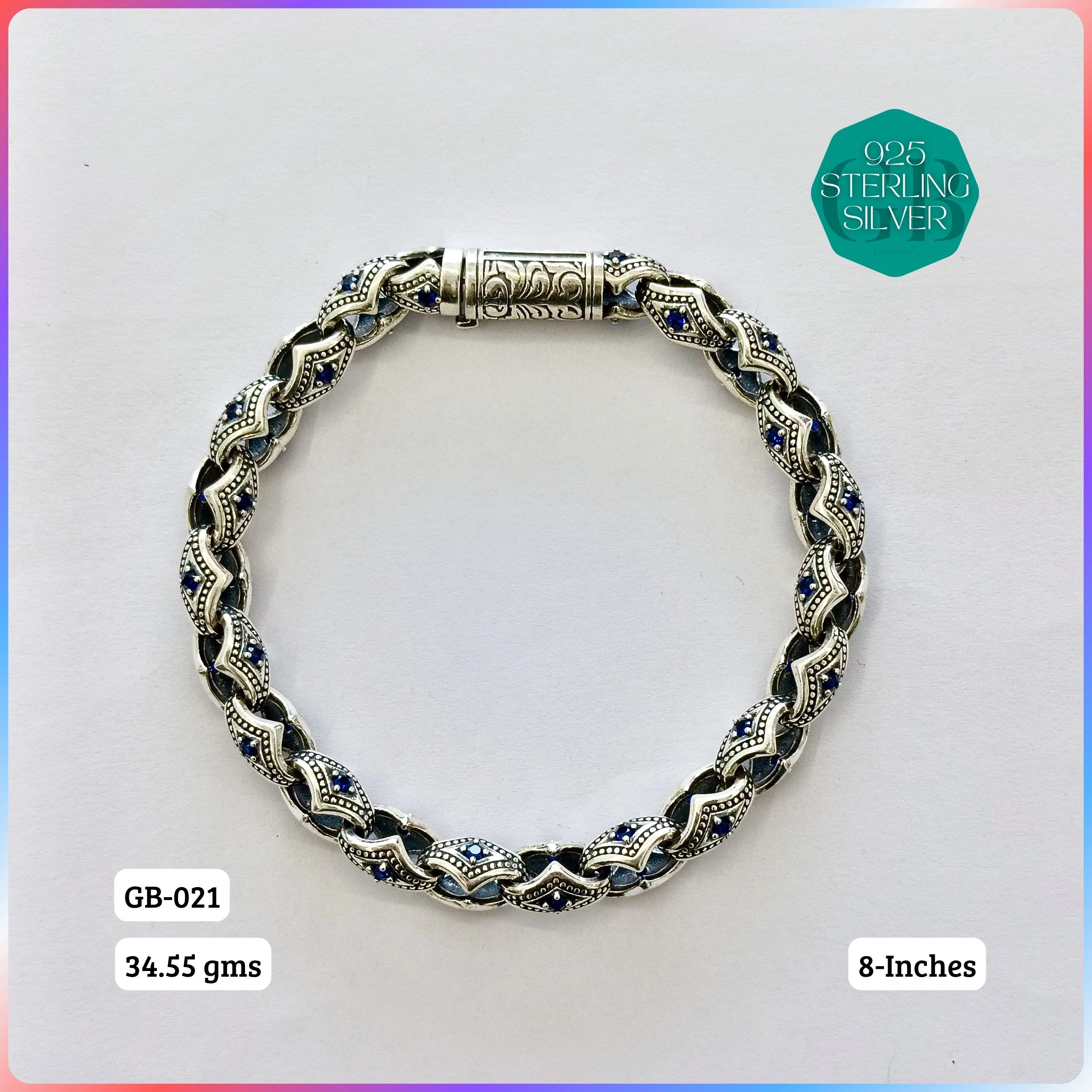 INDO BRACELETS - Premium 925 Silver Jewellery - SKU: GB-021-025 - Hyderabad Silver Importers