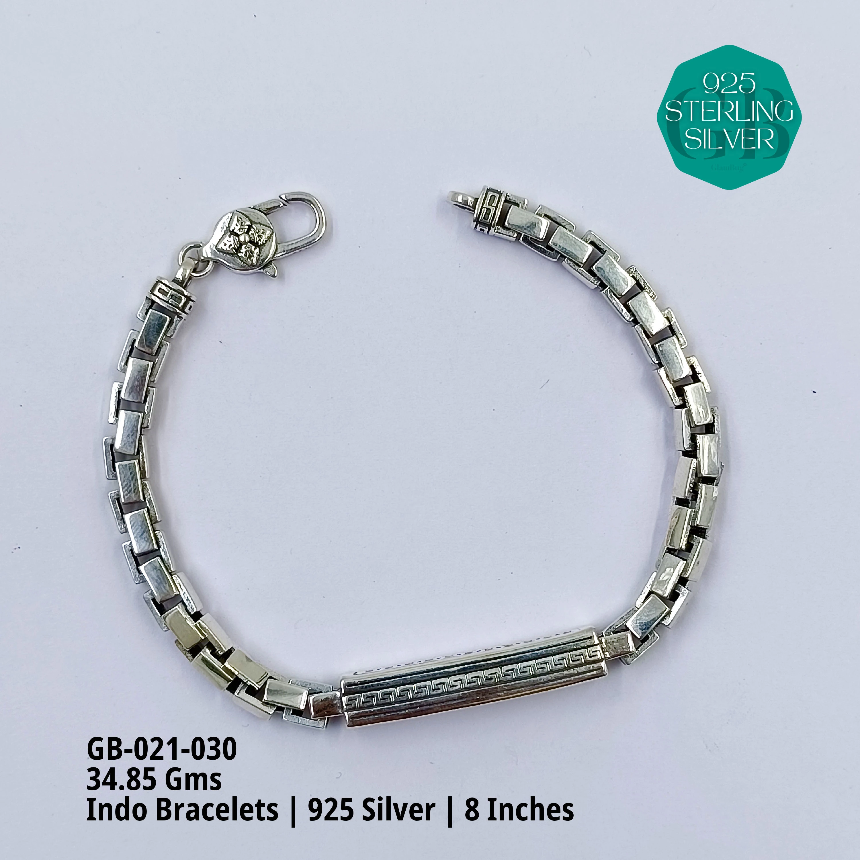 INDO BRACELETS - Premium 925 Silver Jewellery - SKU: GB-021-030 - Hyderabad Silver Importers