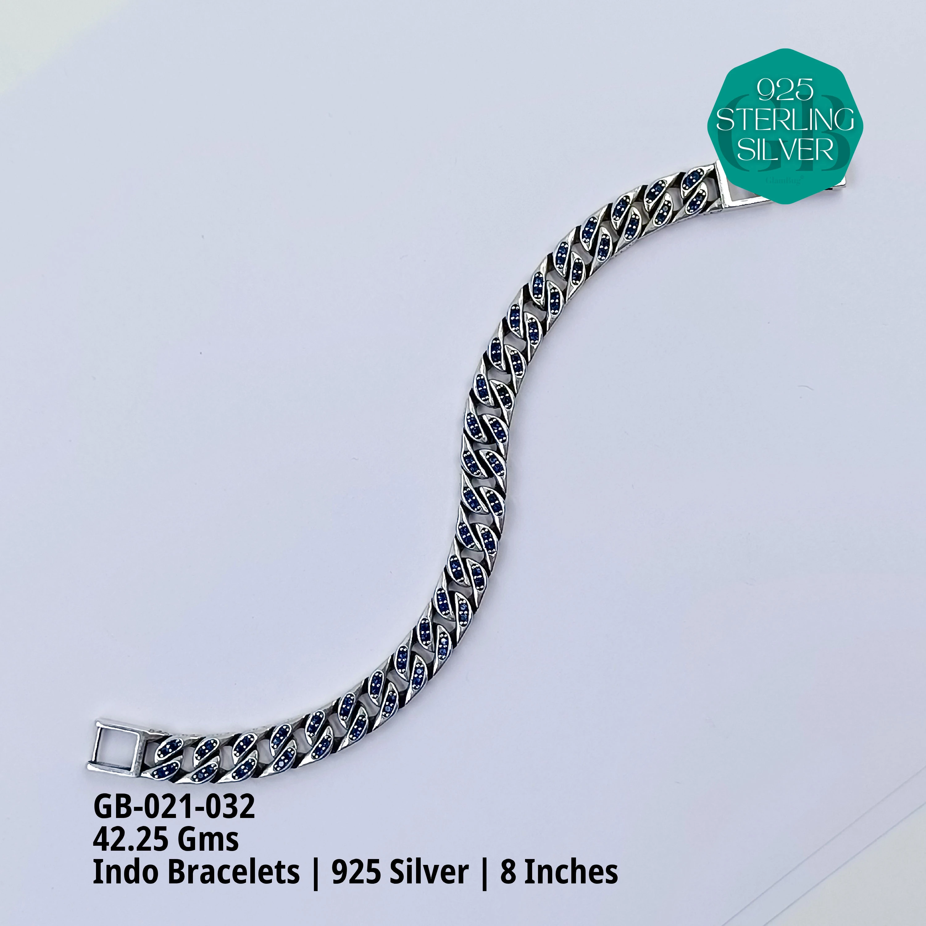 INDO BRACELETS - Premium 925 Silver Jewellery - SKU: GB-021-032 - Hyderabad Silver Importers