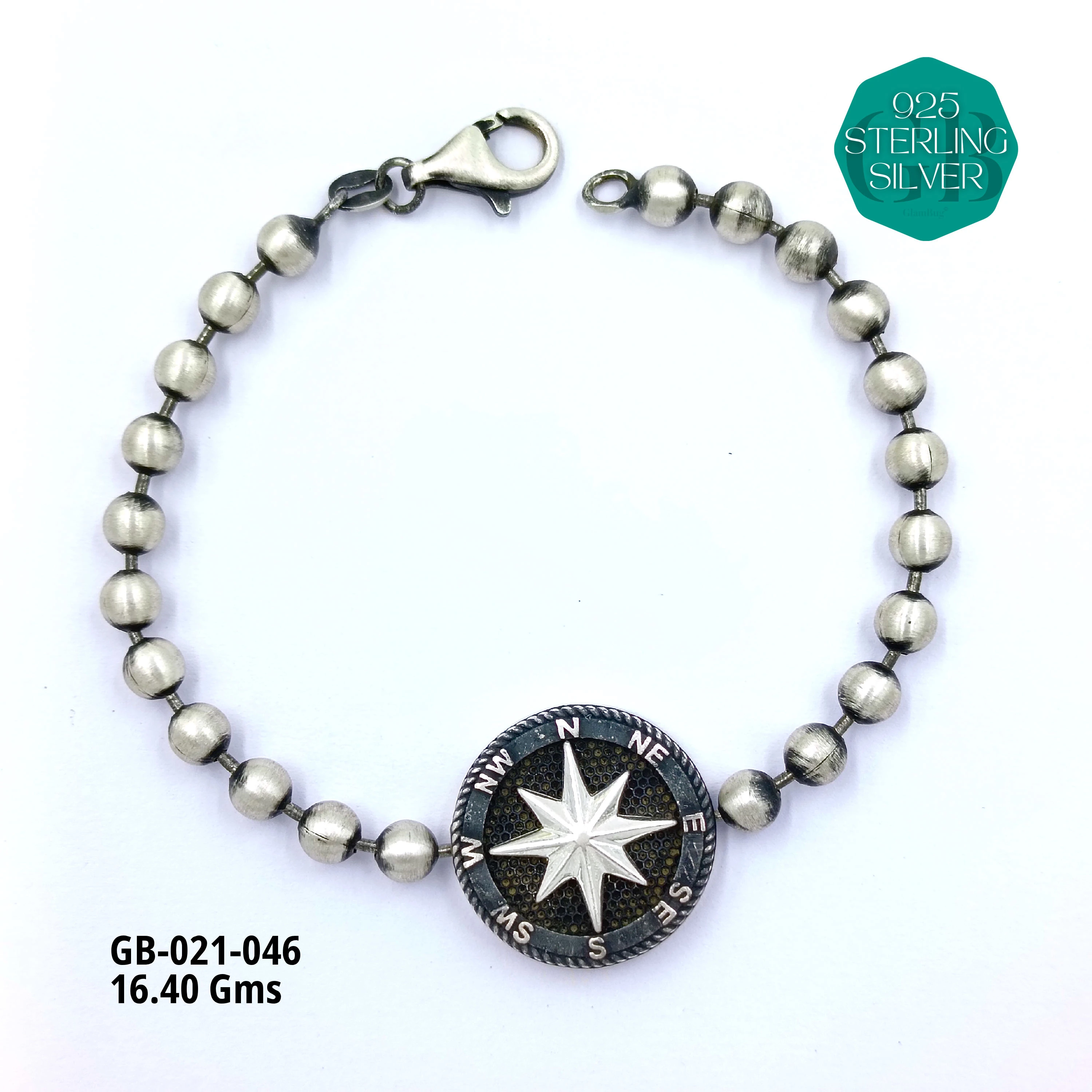 INDO BRACELETS - Premium 925 Silver Jewellery - SKU: GB-021-046 - Hyderabad Silver Importers