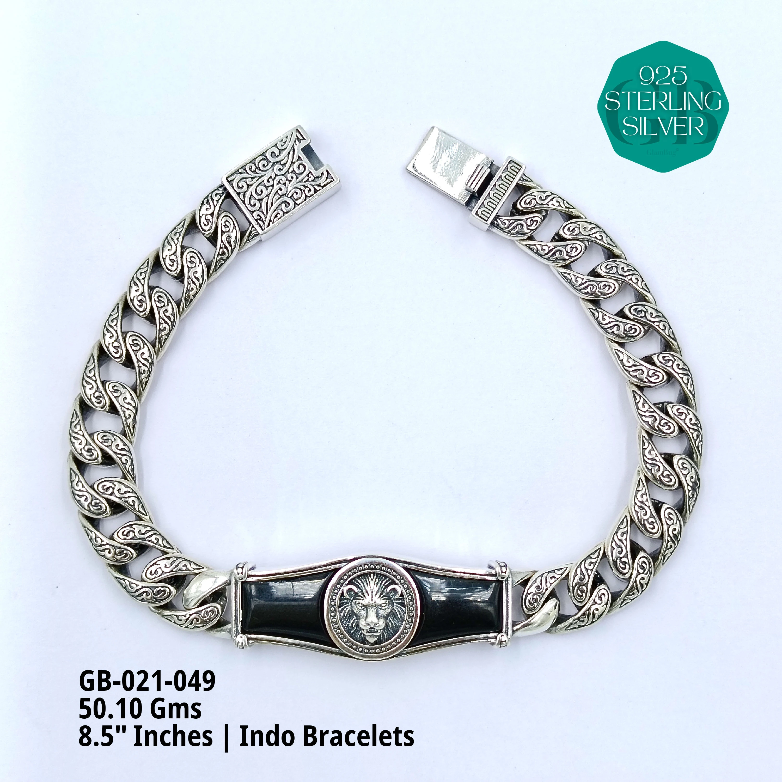 INDO BRACELETS - Premium 925 Silver Jewellery - SKU: GB-021-049 - Hyderabad Silver Importers