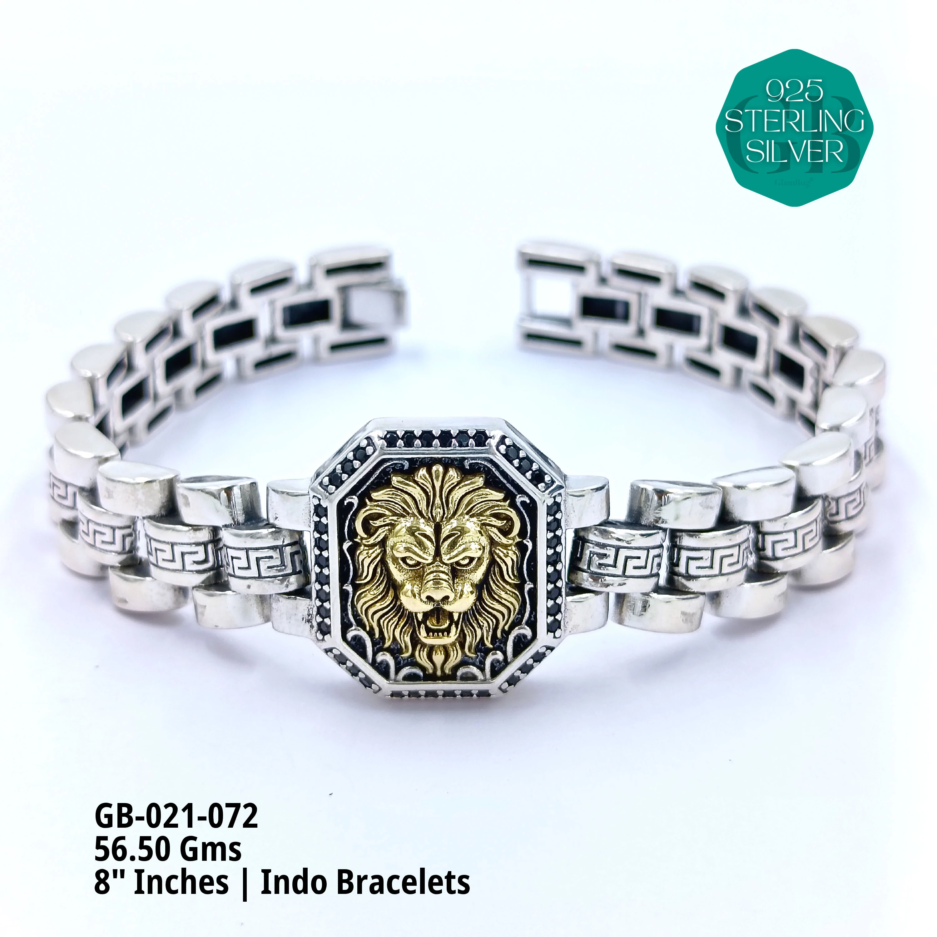 INDO BRACELETS - Premium 925 Silver Jewellery - SKU: GB-021-072 - Hyderabad Silver Importers