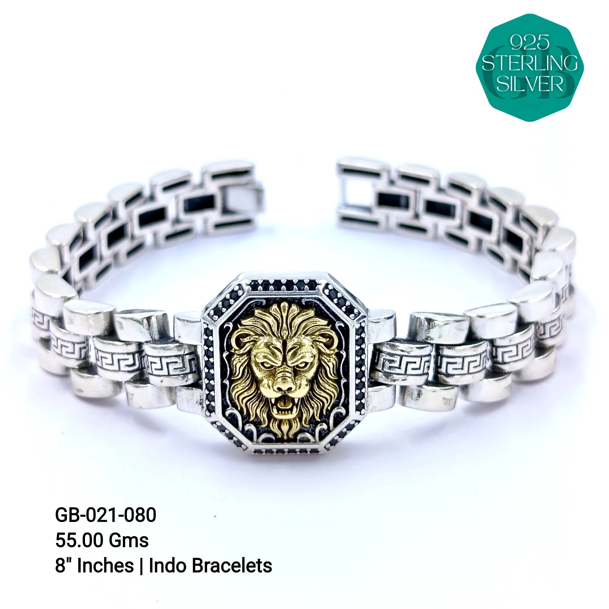 INDO BRACELETS - Premium 925 Silver Jewellery - SKU: GB-021-080 - Hyderabad Silver Importers