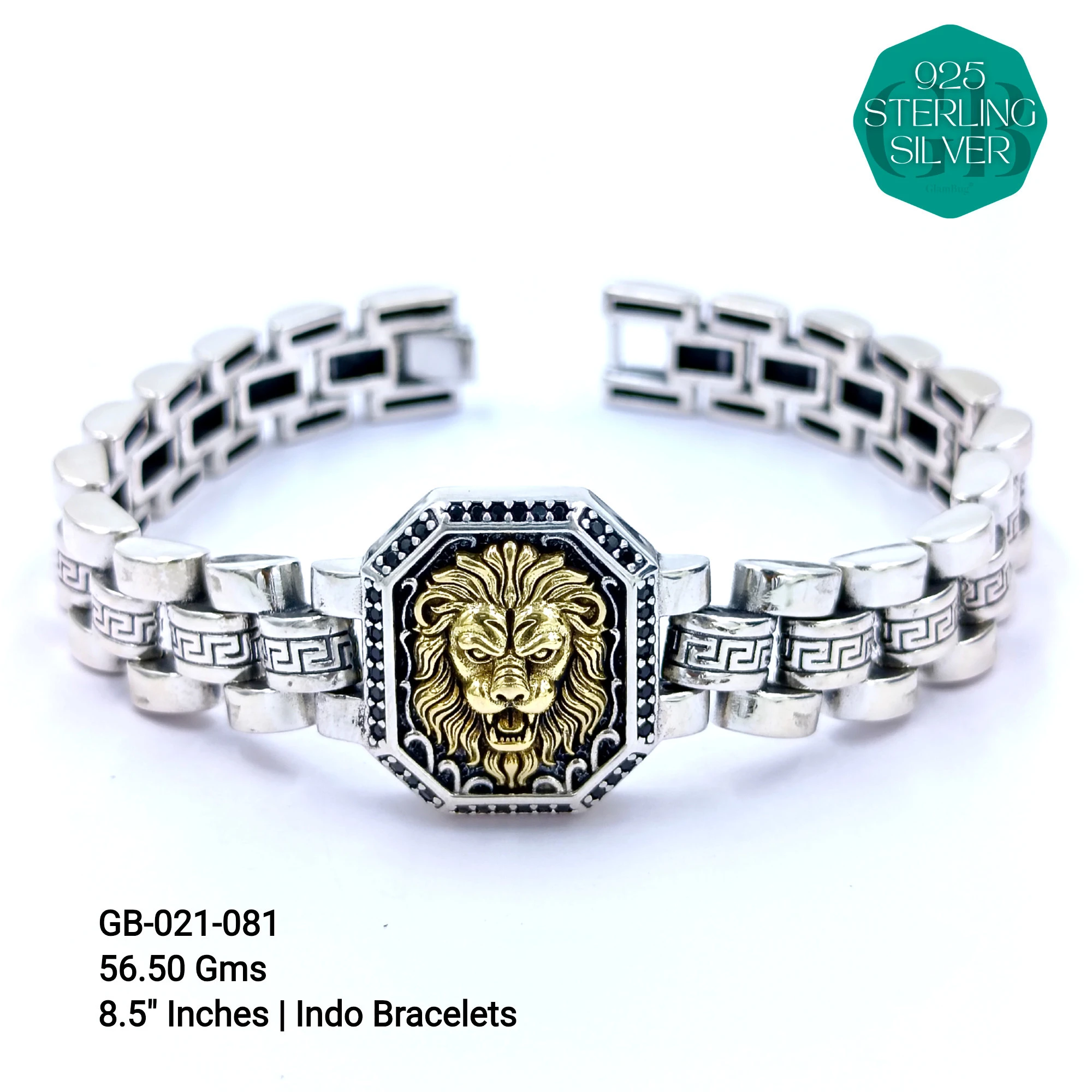 INDO BRACELETS - Premium 925 Silver Jewellery - SKU: GB-021-081 - Hyderabad Silver Importers