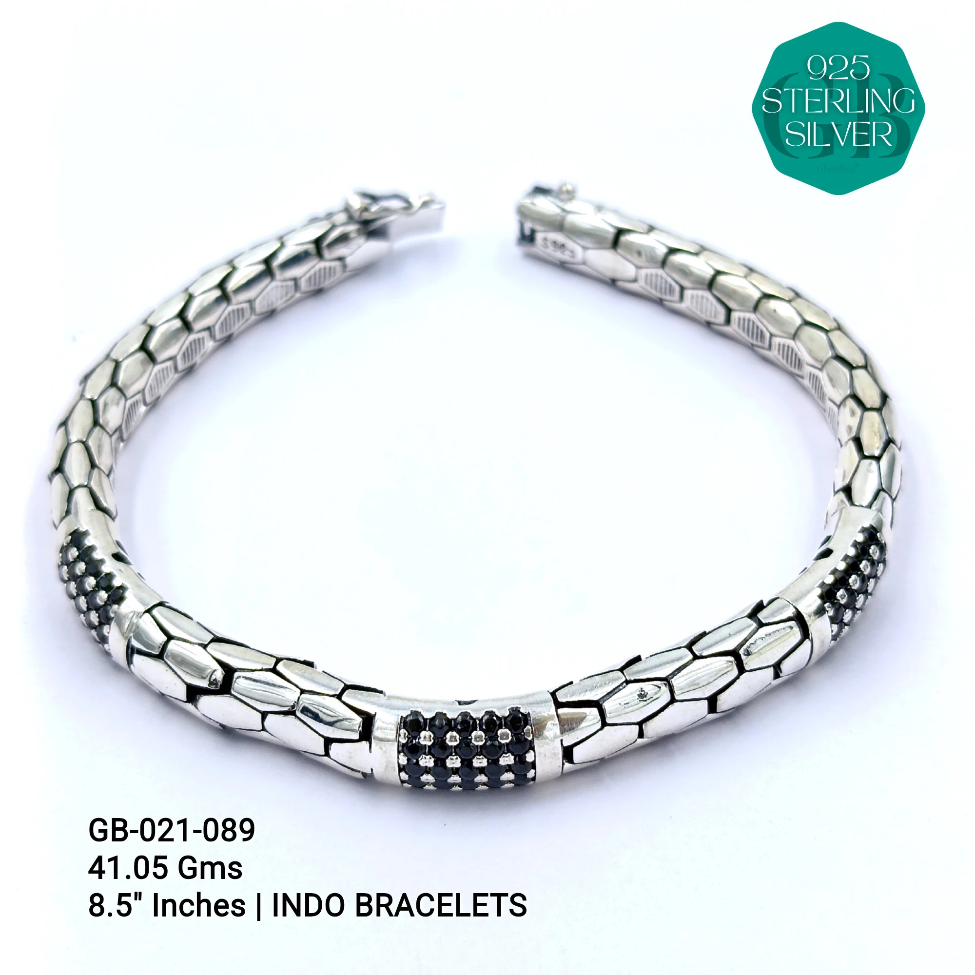 INDO BRACELETS - Premium 925 Silver Jewellery - SKU: GB-021-089 - Hyderabad Silver Importers
