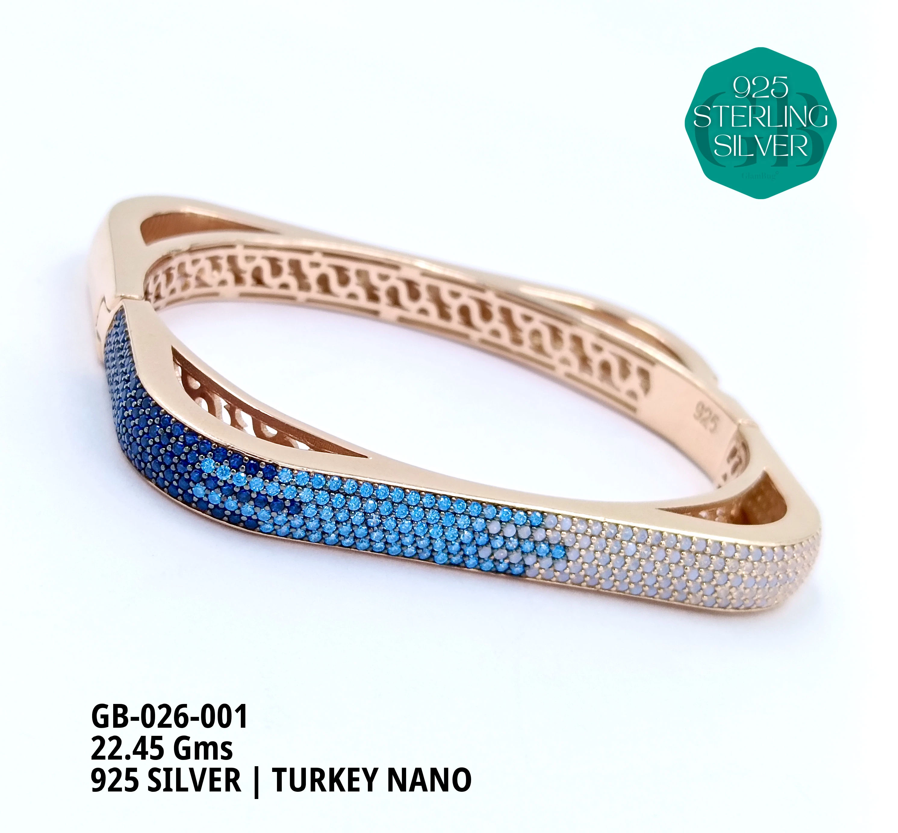 TURKEY NANO MICRO KADA - Premium 925 Silver Jewellery - SKU: GB-026-001 - Hyderabad Silver Importers
