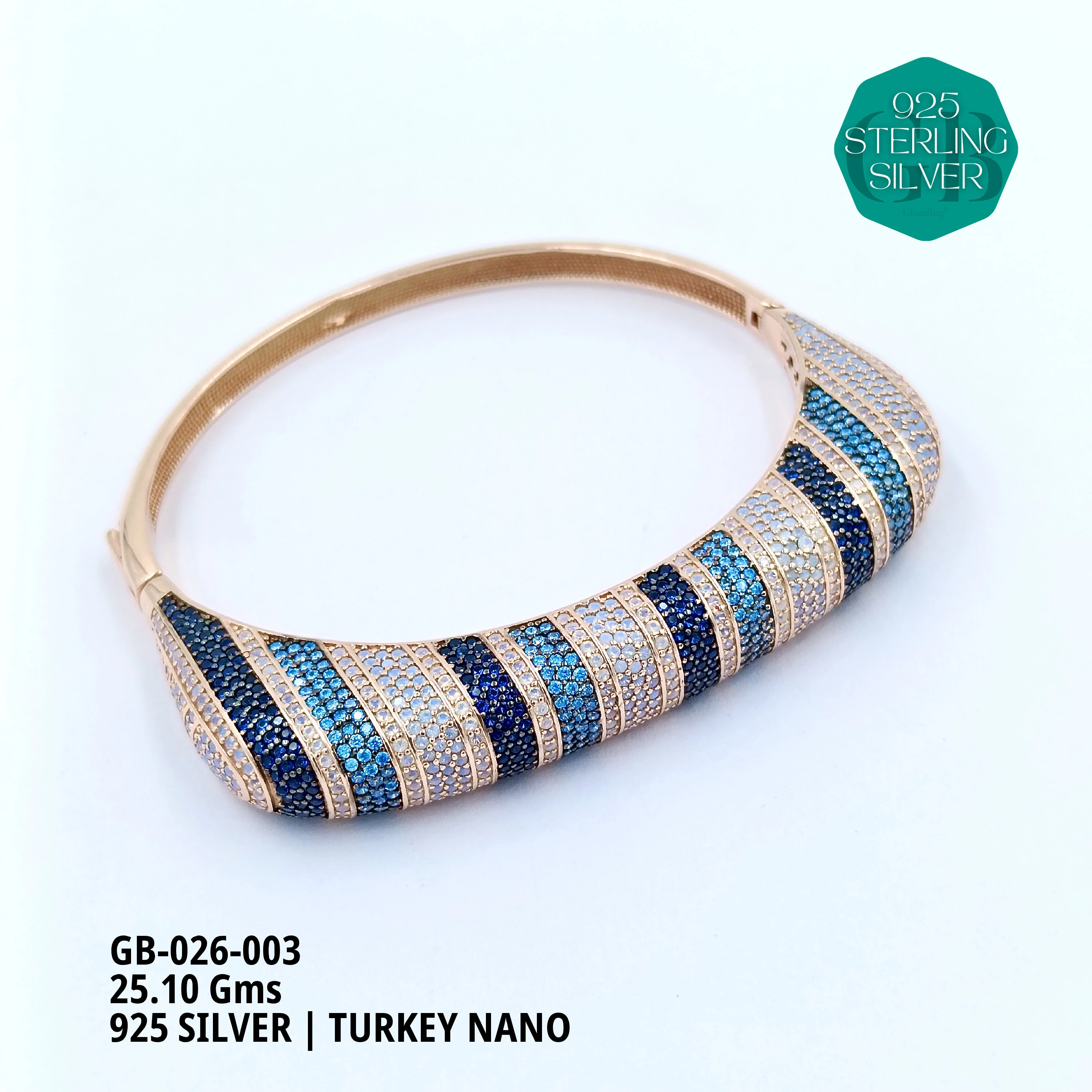 TURKEY NANO MICRO KADA - Premium 925 Silver Jewellery - SKU: GB-026-003 - Hyderabad Silver Importers
