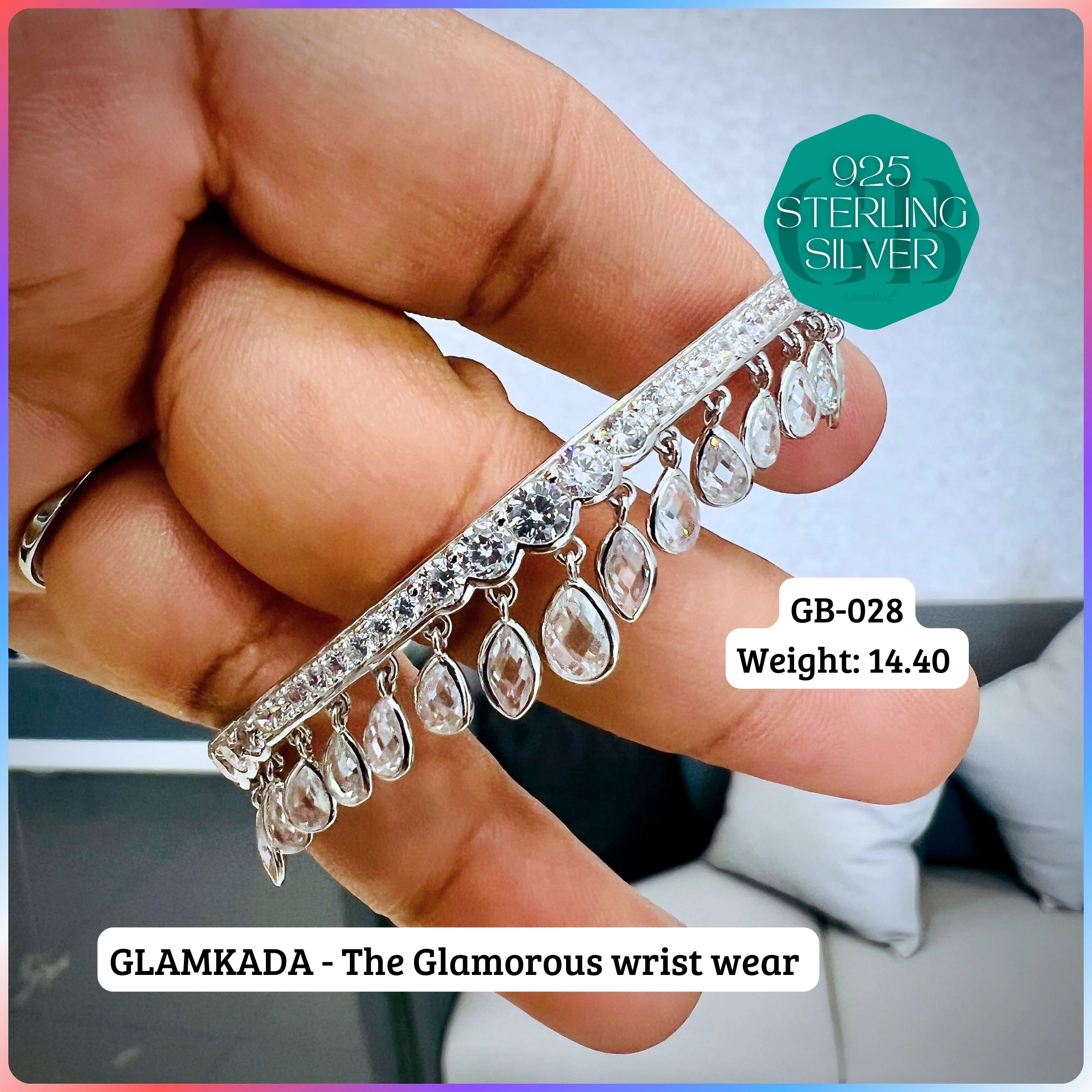 GLAM KADA - Premium 925 Silver Jewellery - SKU: GB-028-006 - Hyderabad Silver Importers