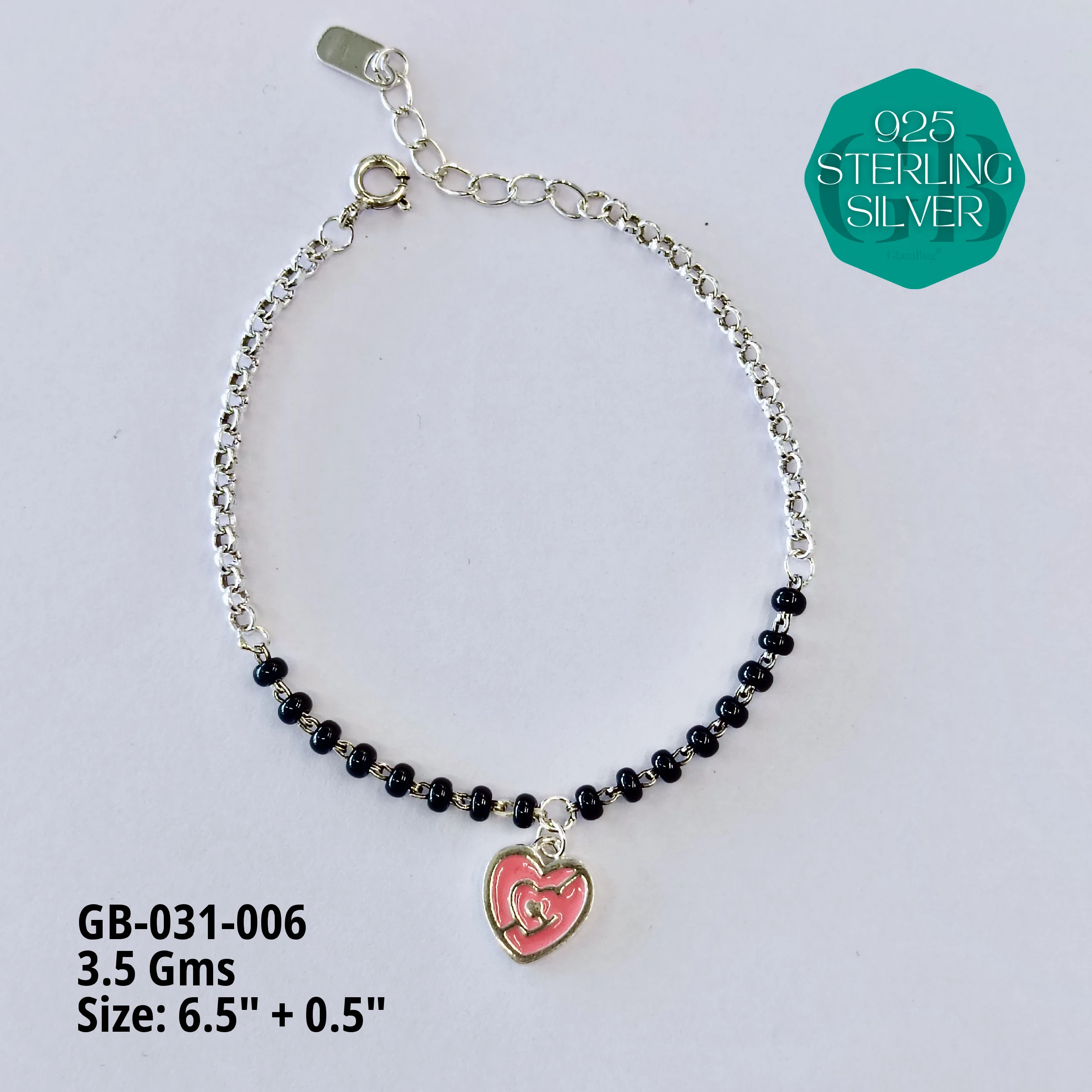 HAND MANGAL SUTRA - Premium 925 Silver Jewellery - SKU: GB-031-006 - Hyderabad Silver Importers