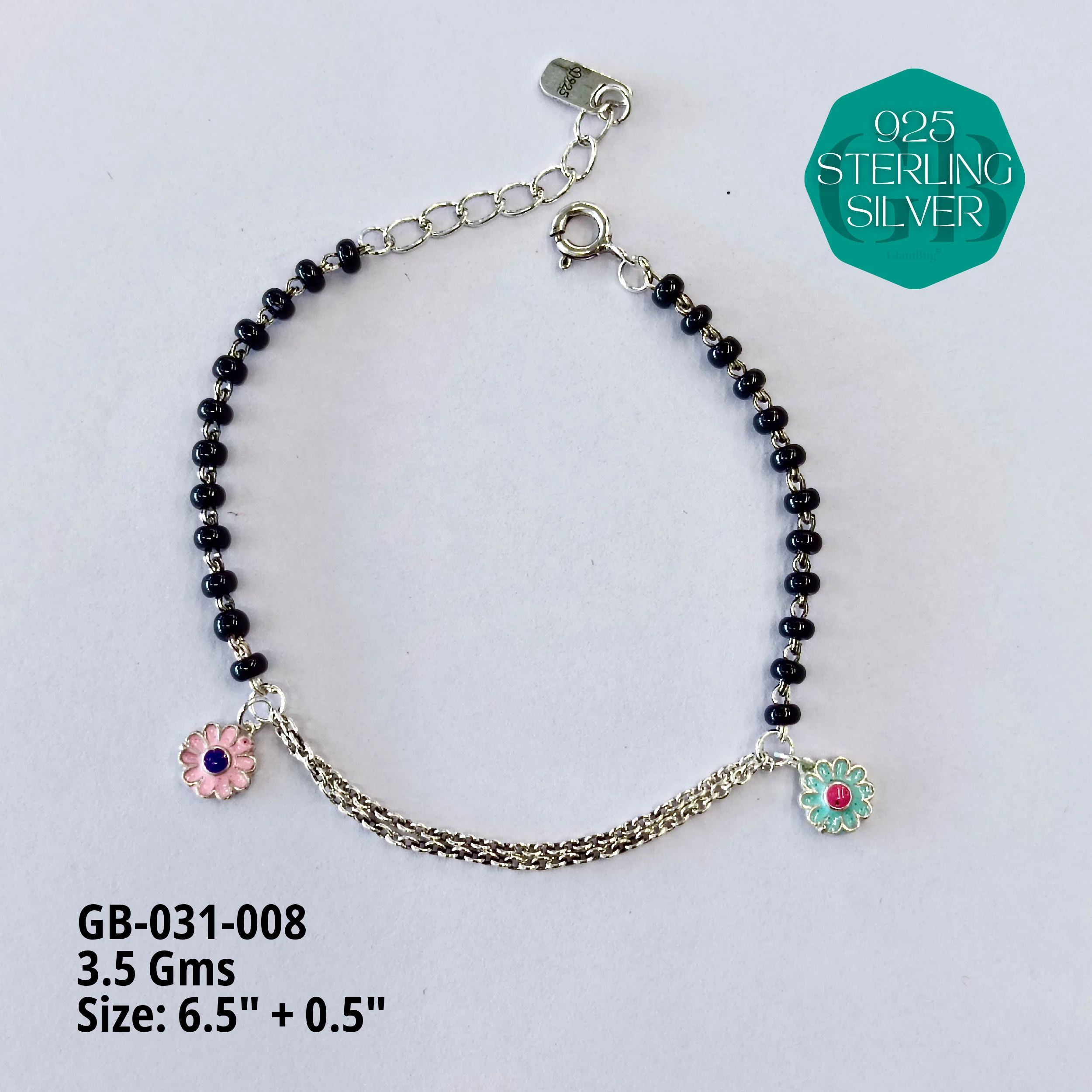 HAND MANGAL SUTRA - Premium 925 Silver Jewellery - SKU: GB-031-008 - Hyderabad Silver Importers