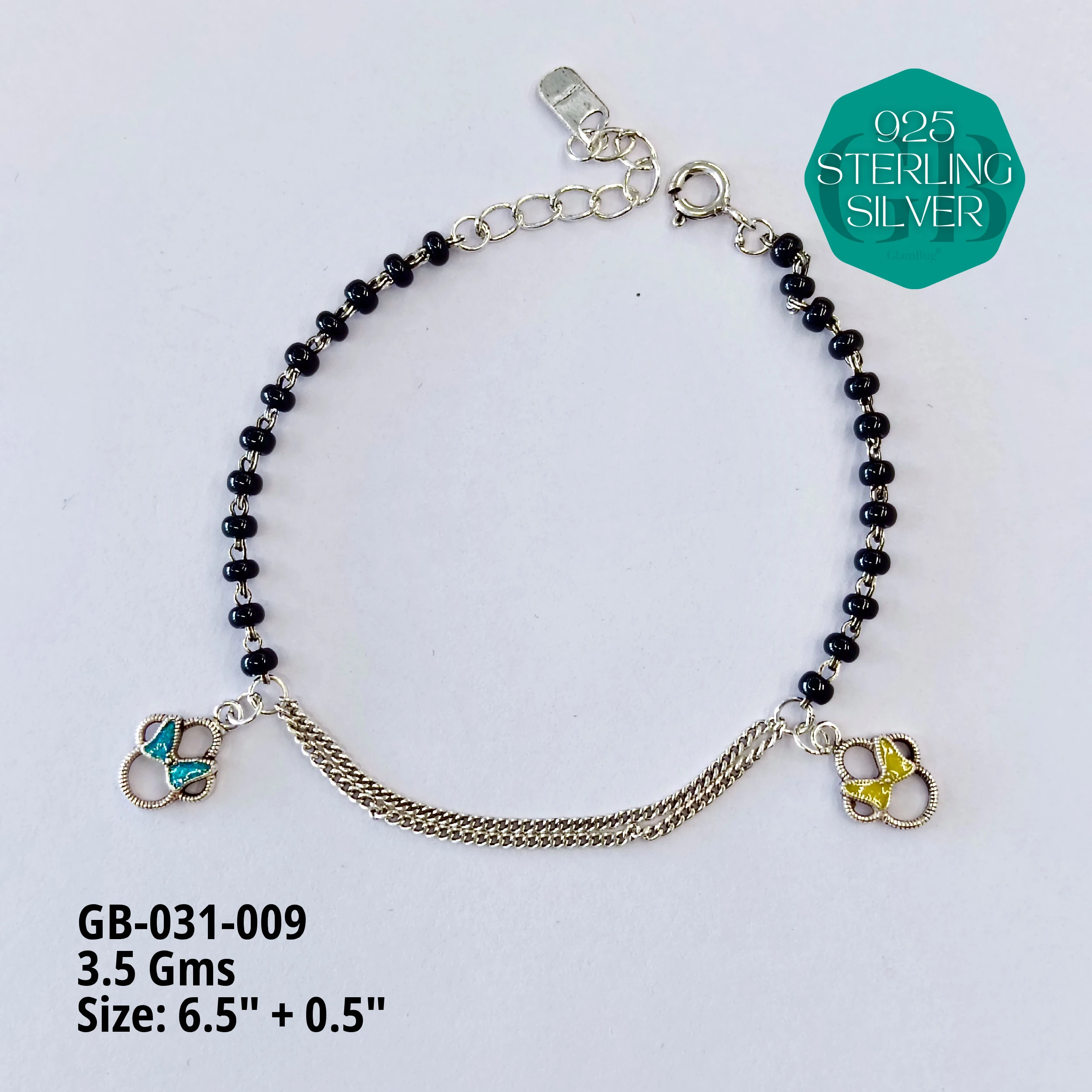 HAND MANGAL SUTRA - Premium 925 Silver Jewellery - SKU: GB-031-009 - Hyderabad Silver Importers