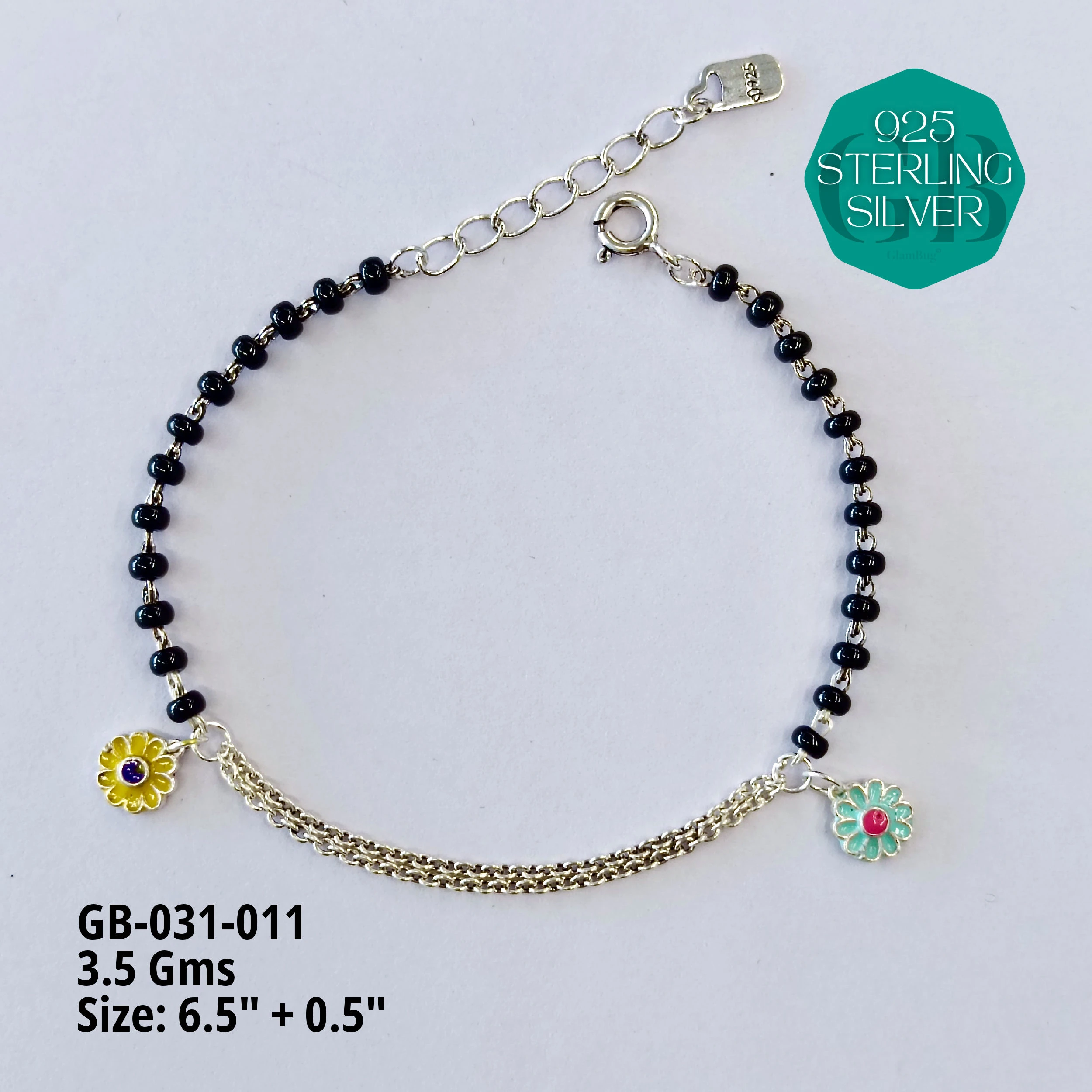 HAND MANGAL SUTRA - Premium 925 Silver Jewellery - SKU: GB-031-011 - Hyderabad Silver Importers