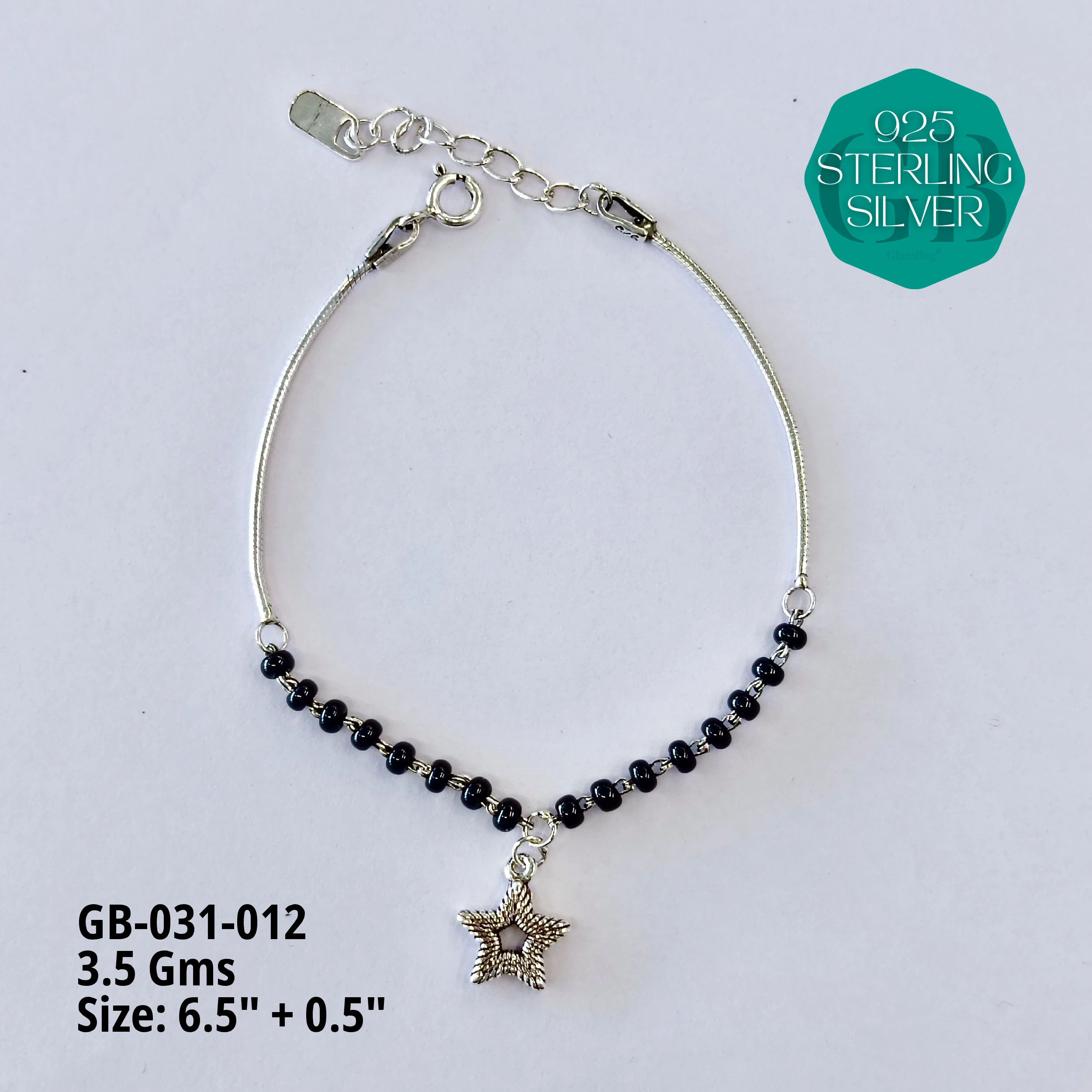 HAND MANGAL SUTRA - Premium 925 Silver Jewellery - SKU: GB-031-012 - Hyderabad Silver Importers