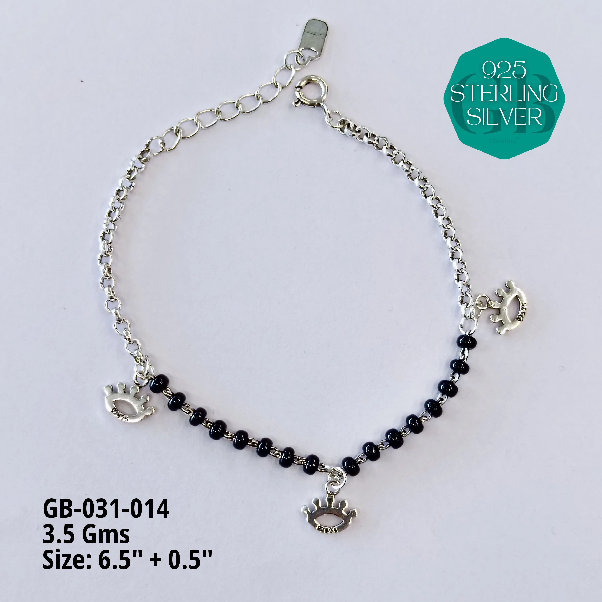 HAND MANGAL SUTRA - Premium 925 Silver Jewellery - SKU: GB-031-014 - Hyderabad Silver Importers