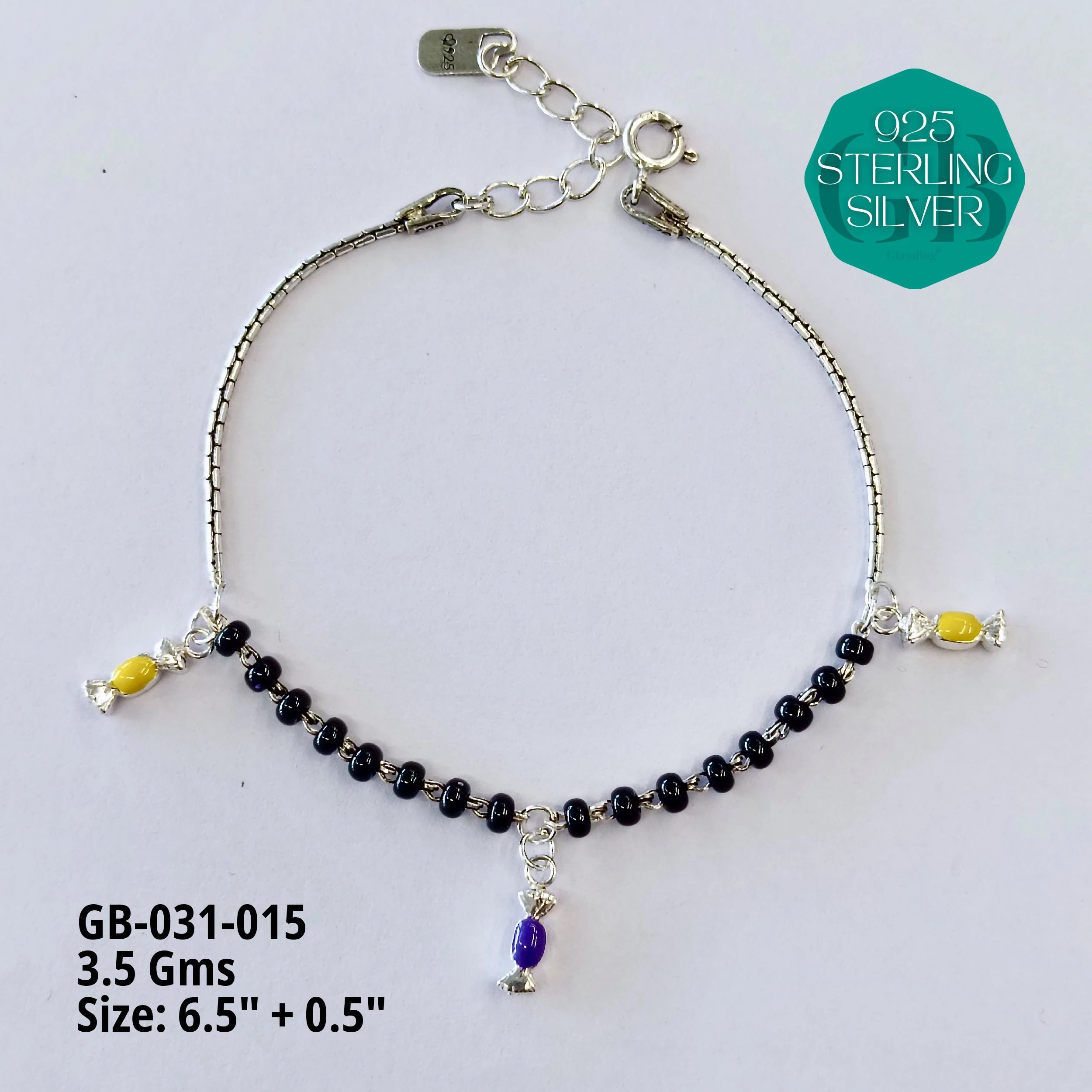 HAND MANGAL SUTRA - Premium 925 Silver Jewellery - SKU: GB-031-015 - Hyderabad Silver Importers