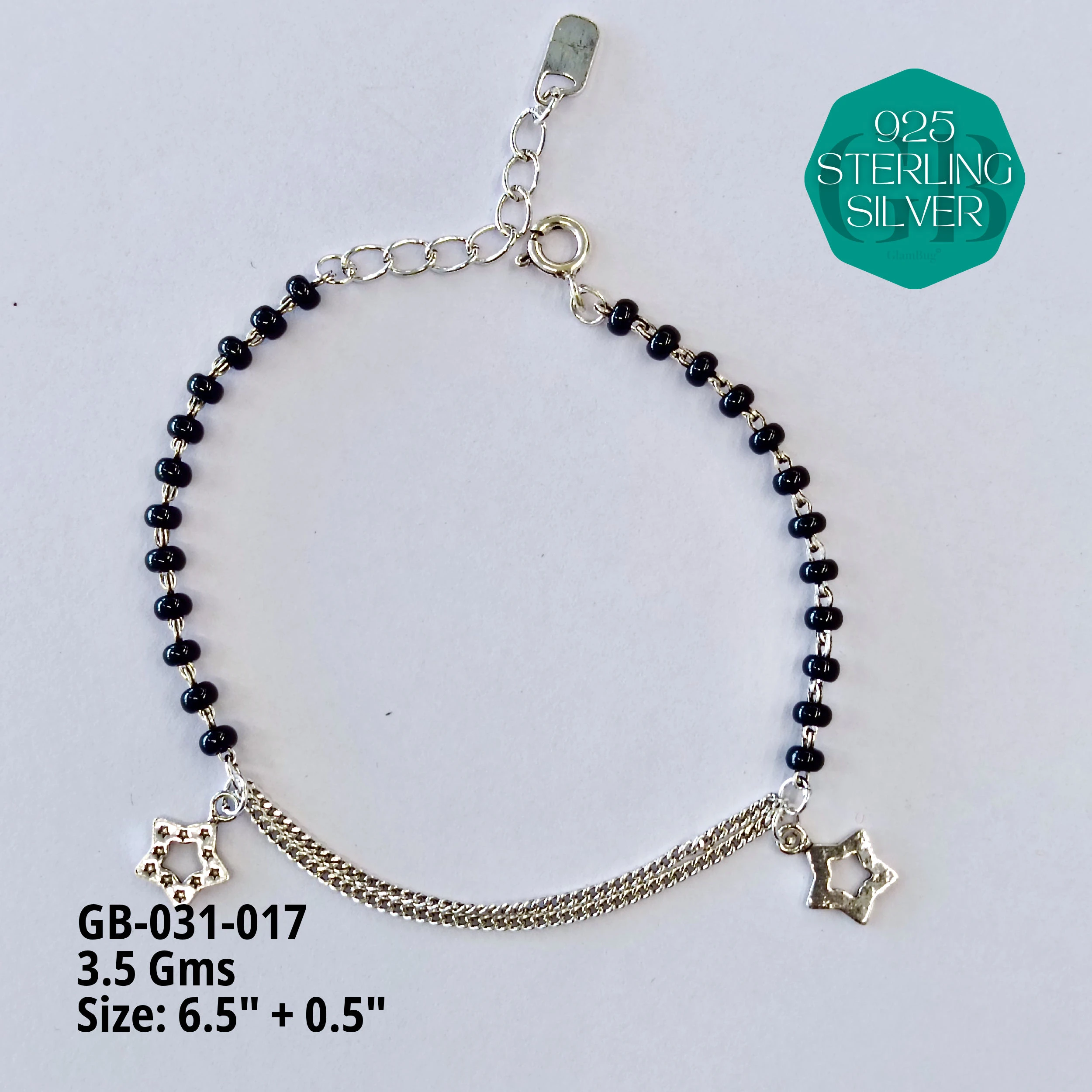 HAND MANGAL SUTRA - Premium 925 Silver Jewellery - SKU: GB-031-017 - Hyderabad Silver Importers