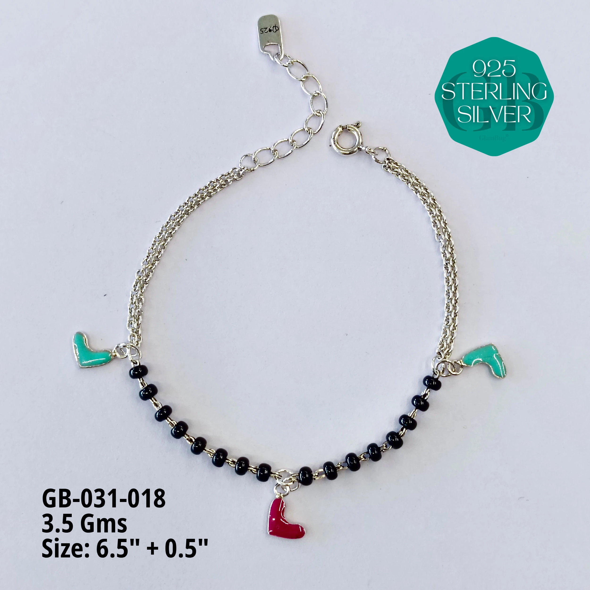 HAND MANGAL SUTRA - Premium 925 Silver Jewellery - SKU: GB-031-018 - Hyderabad Silver Importers