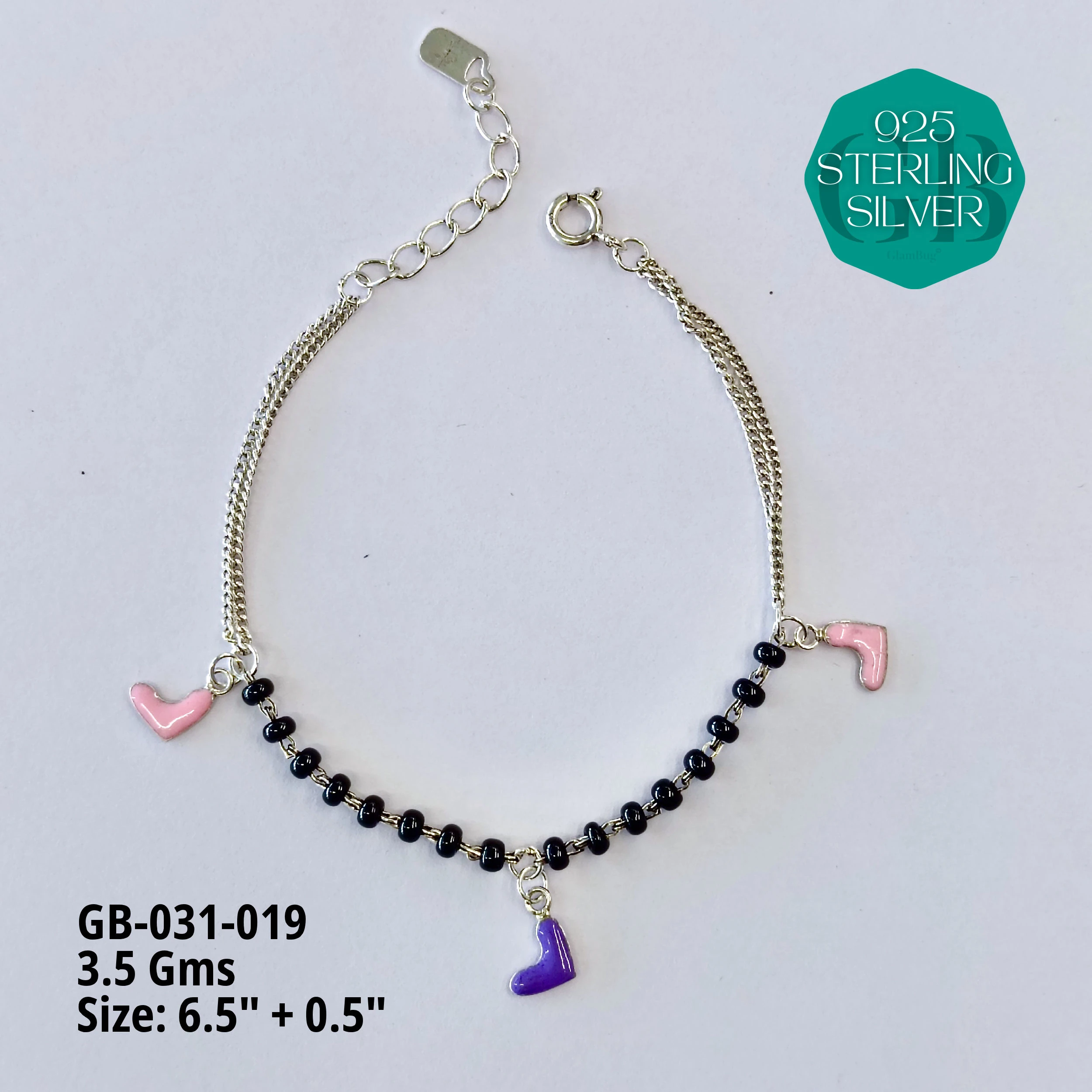 HAND MANGAL SUTRA - Premium 925 Silver Jewellery - SKU: GB-031-019 - Hyderabad Silver Importers