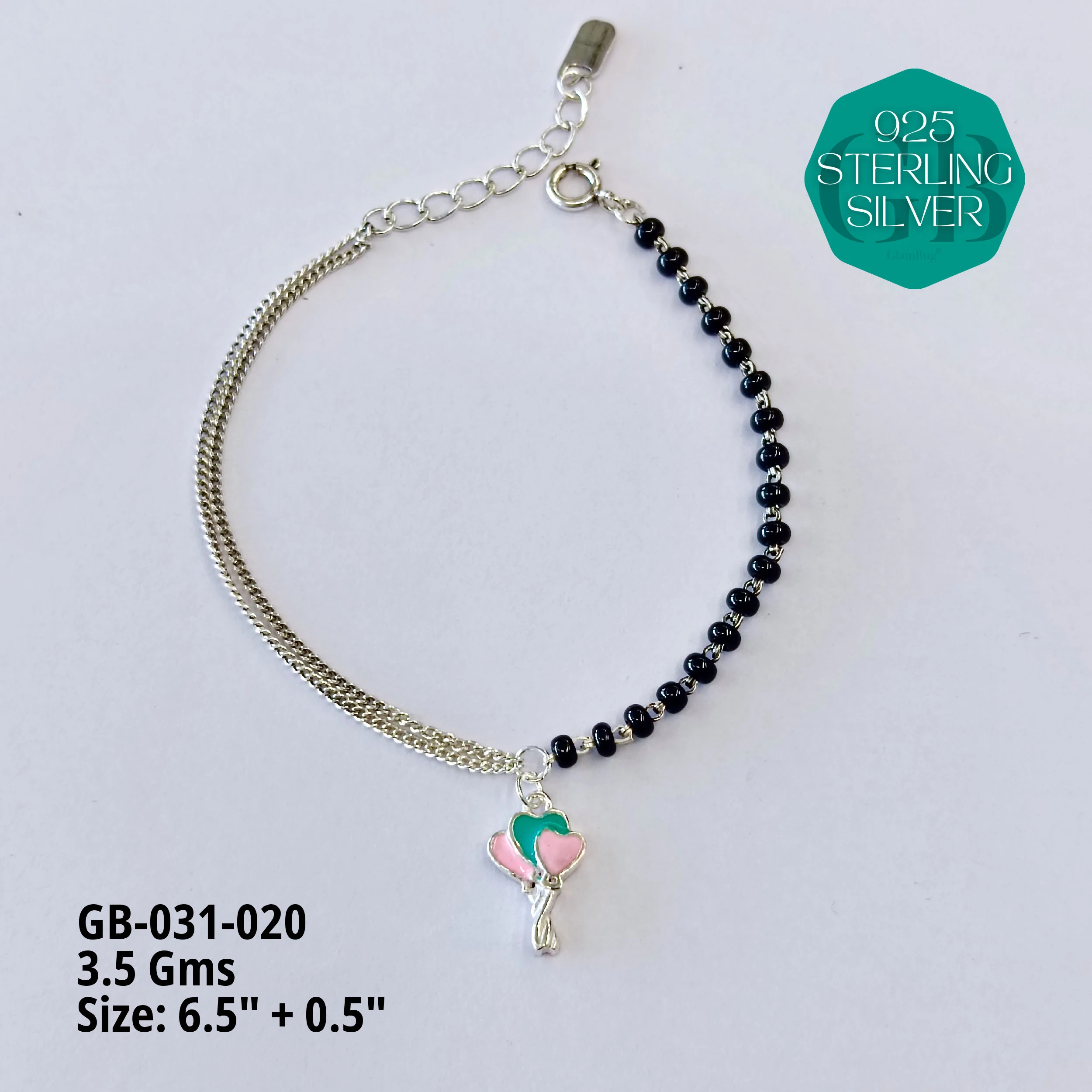 HAND MANGAL SUTRA - Premium 925 Silver Jewellery - SKU: GB-031-020 - Hyderabad Silver Importers