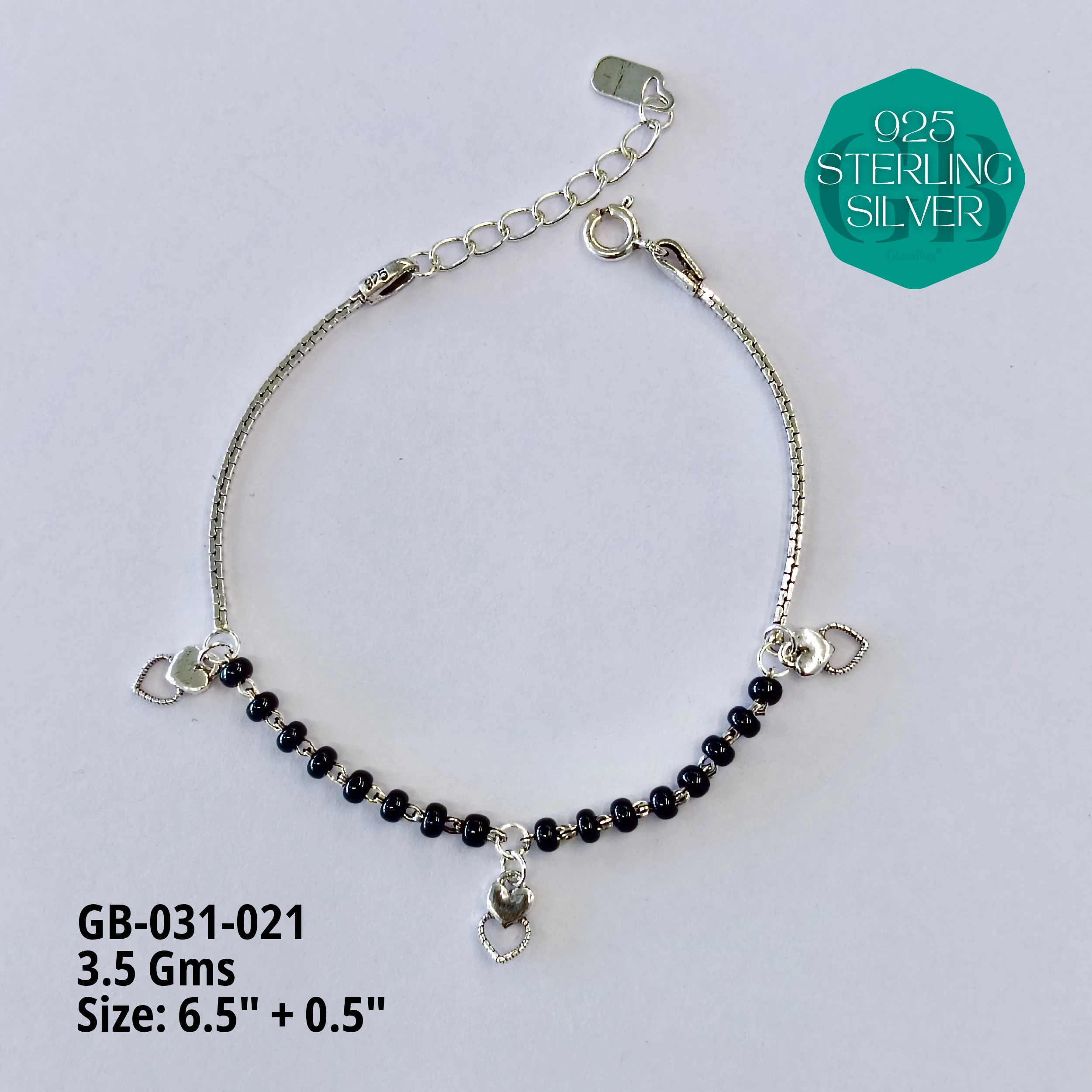 HAND MANGAL SUTRA - Premium 925 Silver Jewellery - SKU: GB-031-021 - Hyderabad Silver Importers