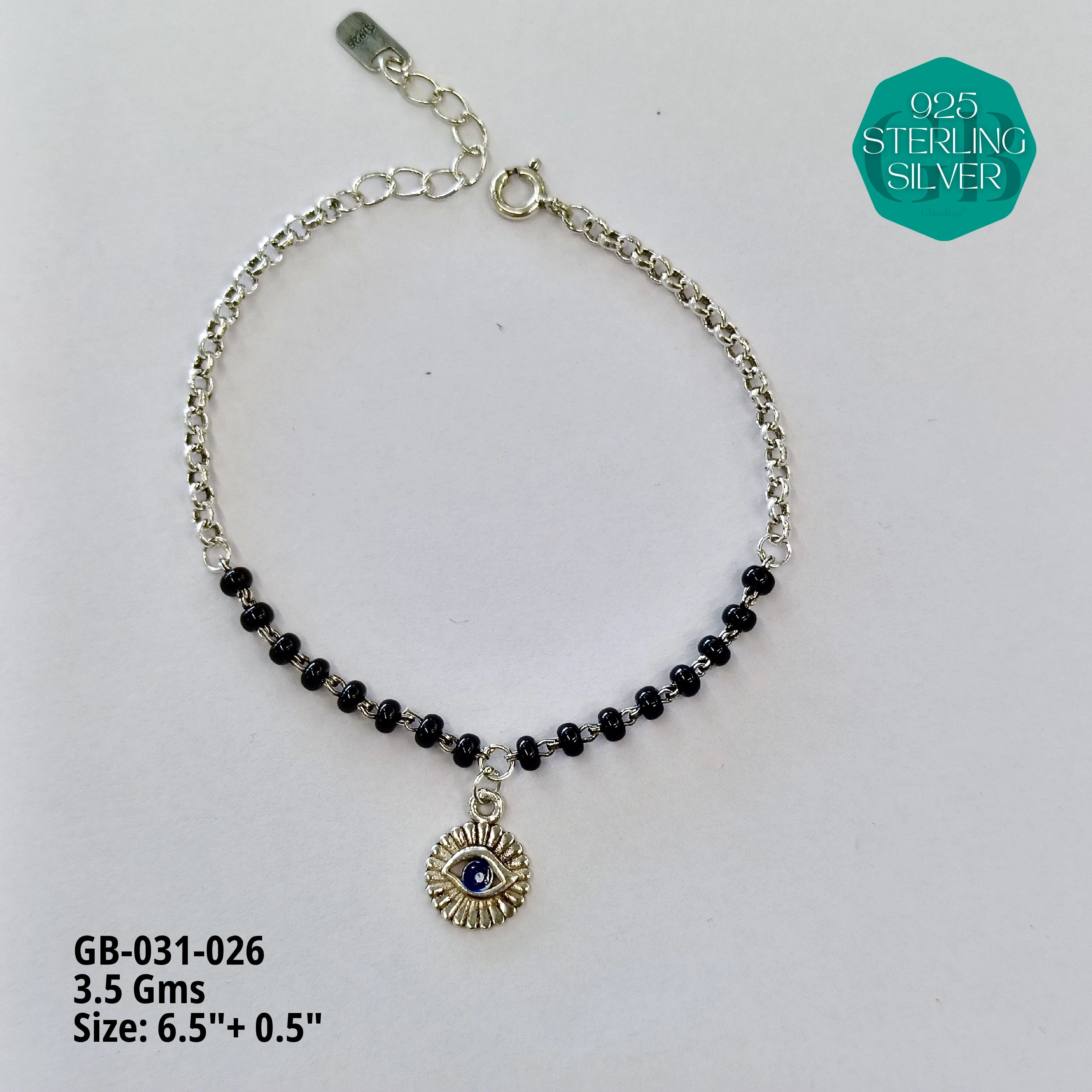 HAND MANGAL SUTRA - Premium 925 Silver Jewellery - SKU: GB-031-026 - Hyderabad Silver Importers