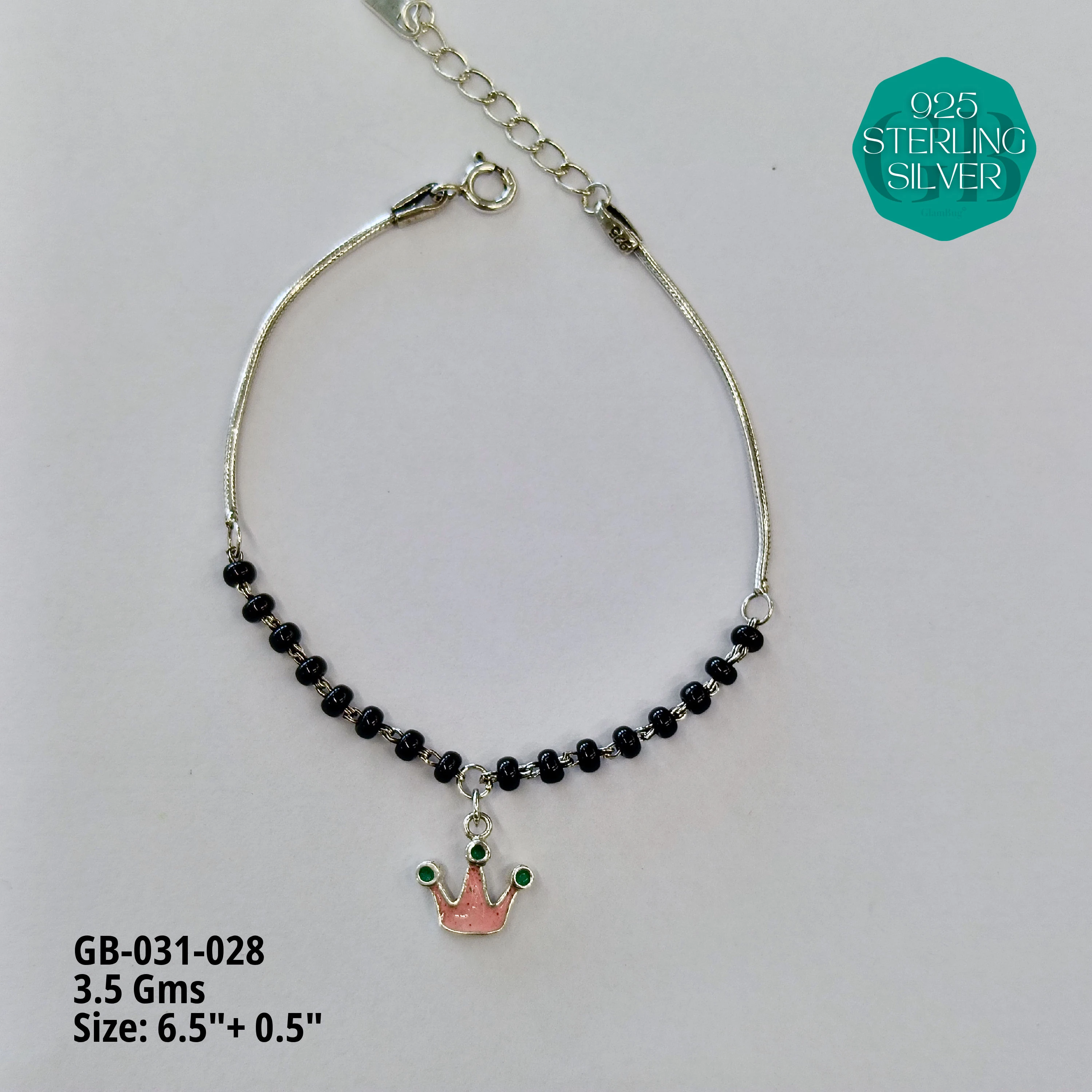 HAND MANGAL SUTRA - Premium 925 Silver Jewellery - SKU: GB-031-028 - Hyderabad Silver Importers