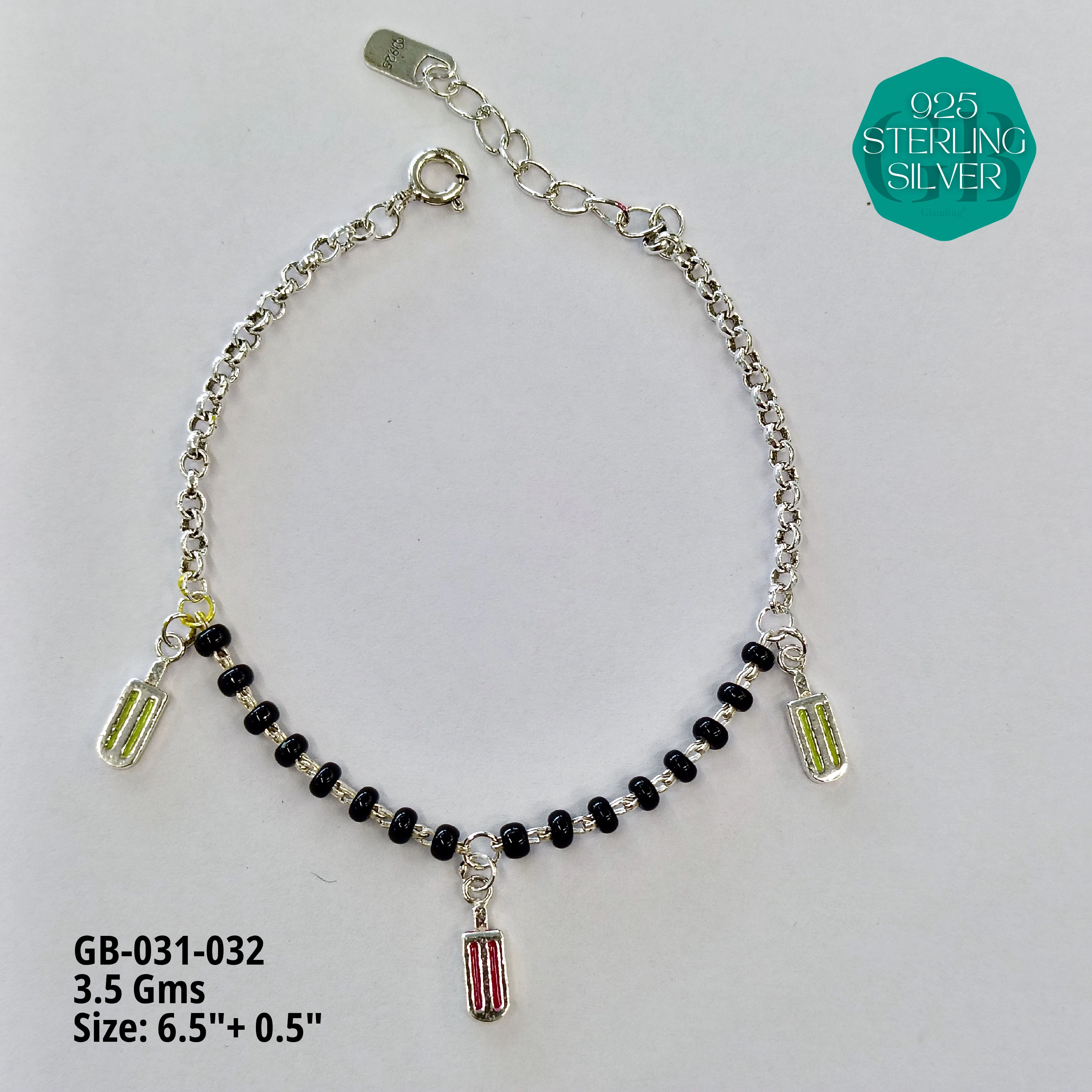 HAND MANGAL SUTRA - Premium 925 Silver Jewellery - SKU: GB-031-032 - Hyderabad Silver Importers